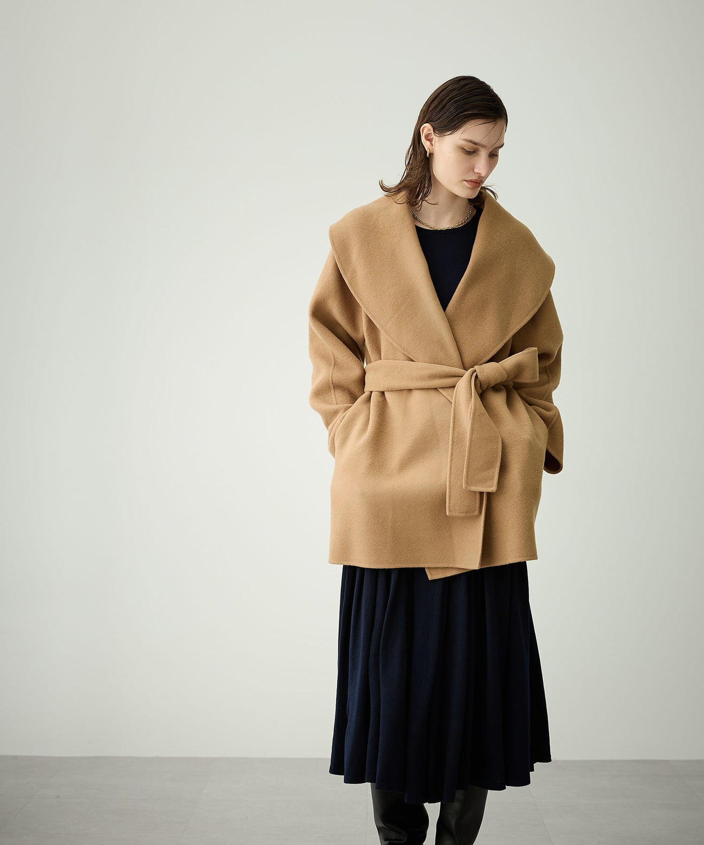 [購入]ウールメルトンミドルリバーコート