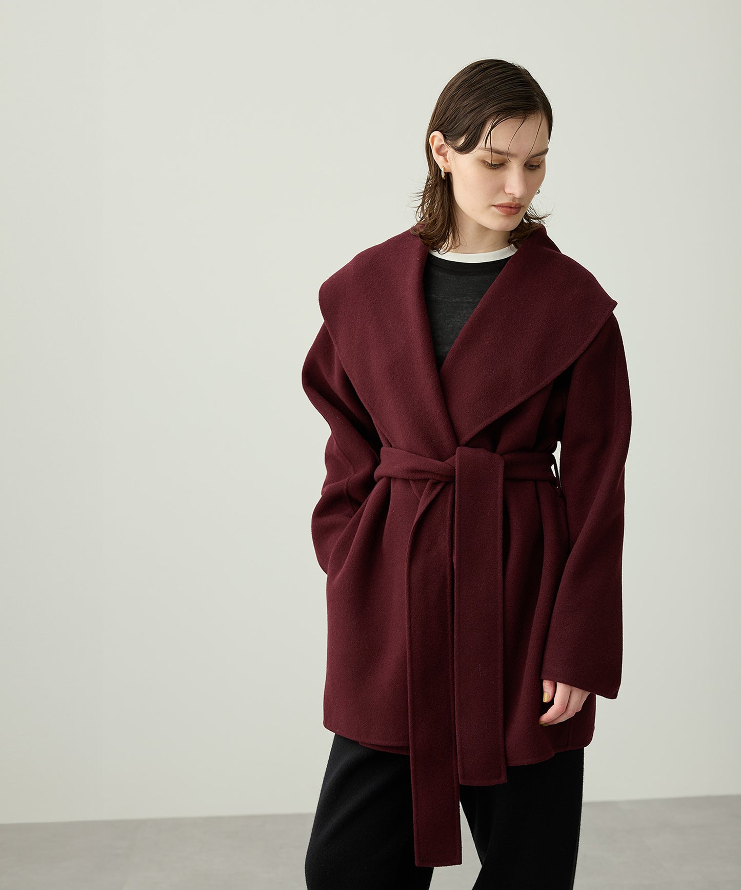 [購入]ウールメルトンミドルリバーコート