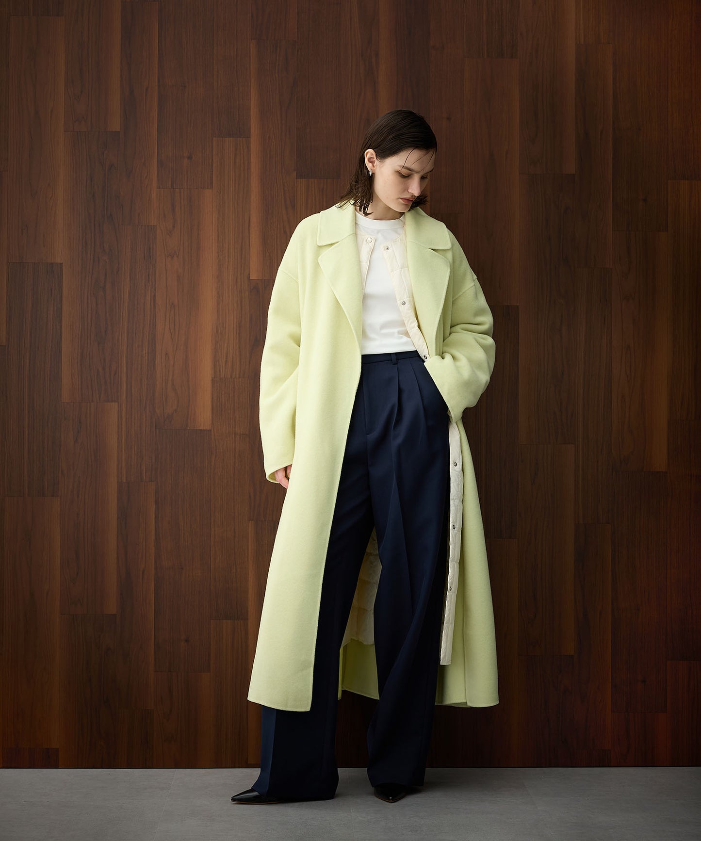 [購入]ウールメルトンロングリバーコート