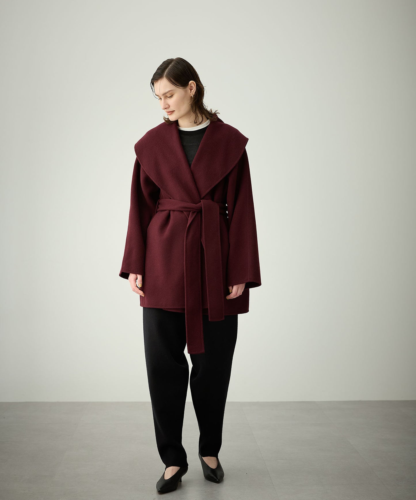 [購入]ウールメルトンミドルリバーコート