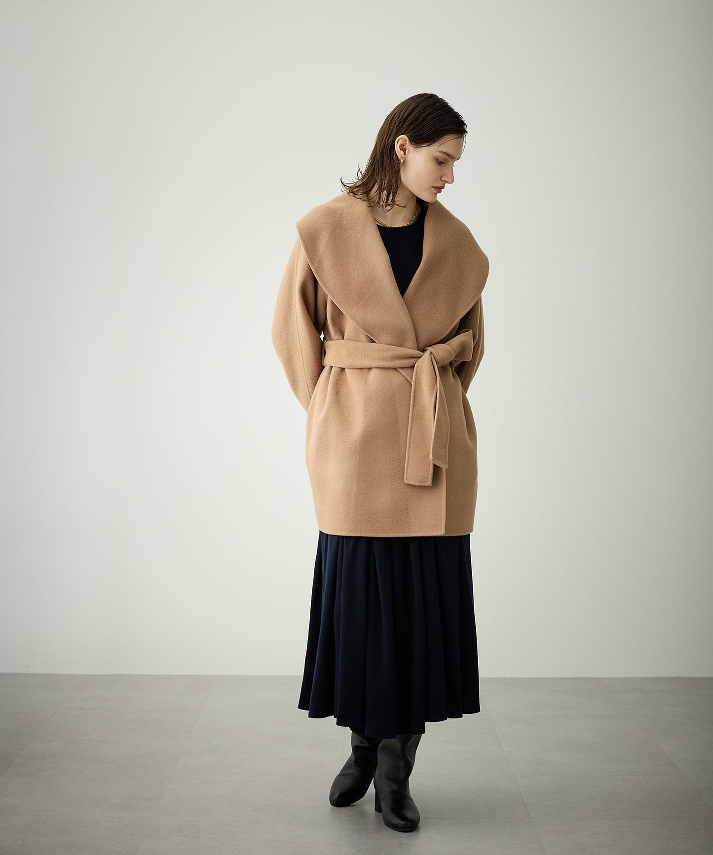 [購入]ウールメルトンミドルリバーコート