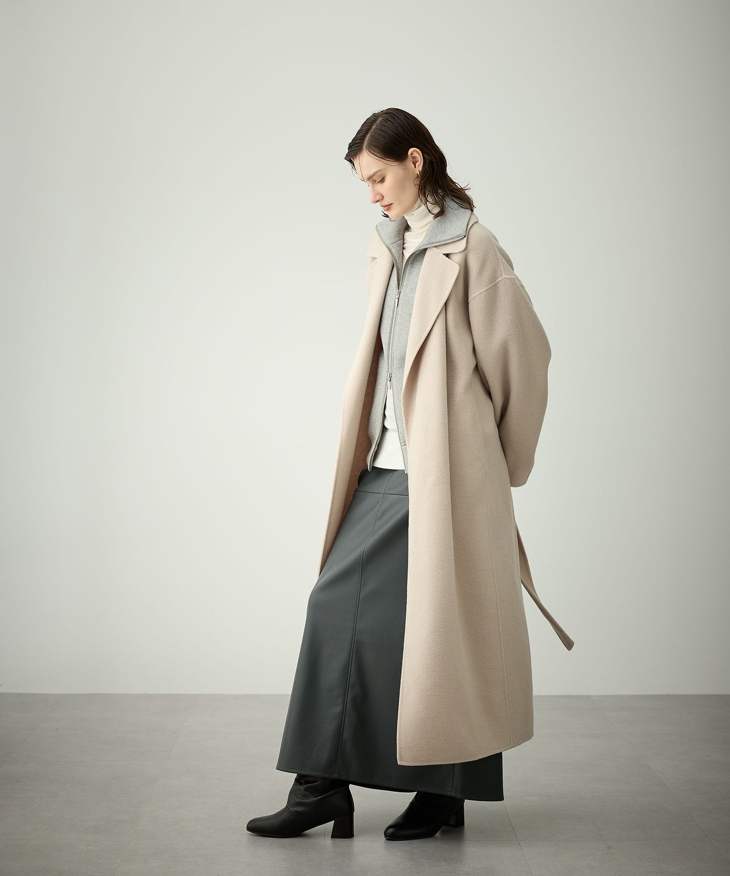 [購入]ウールメルトンロングリバーコート