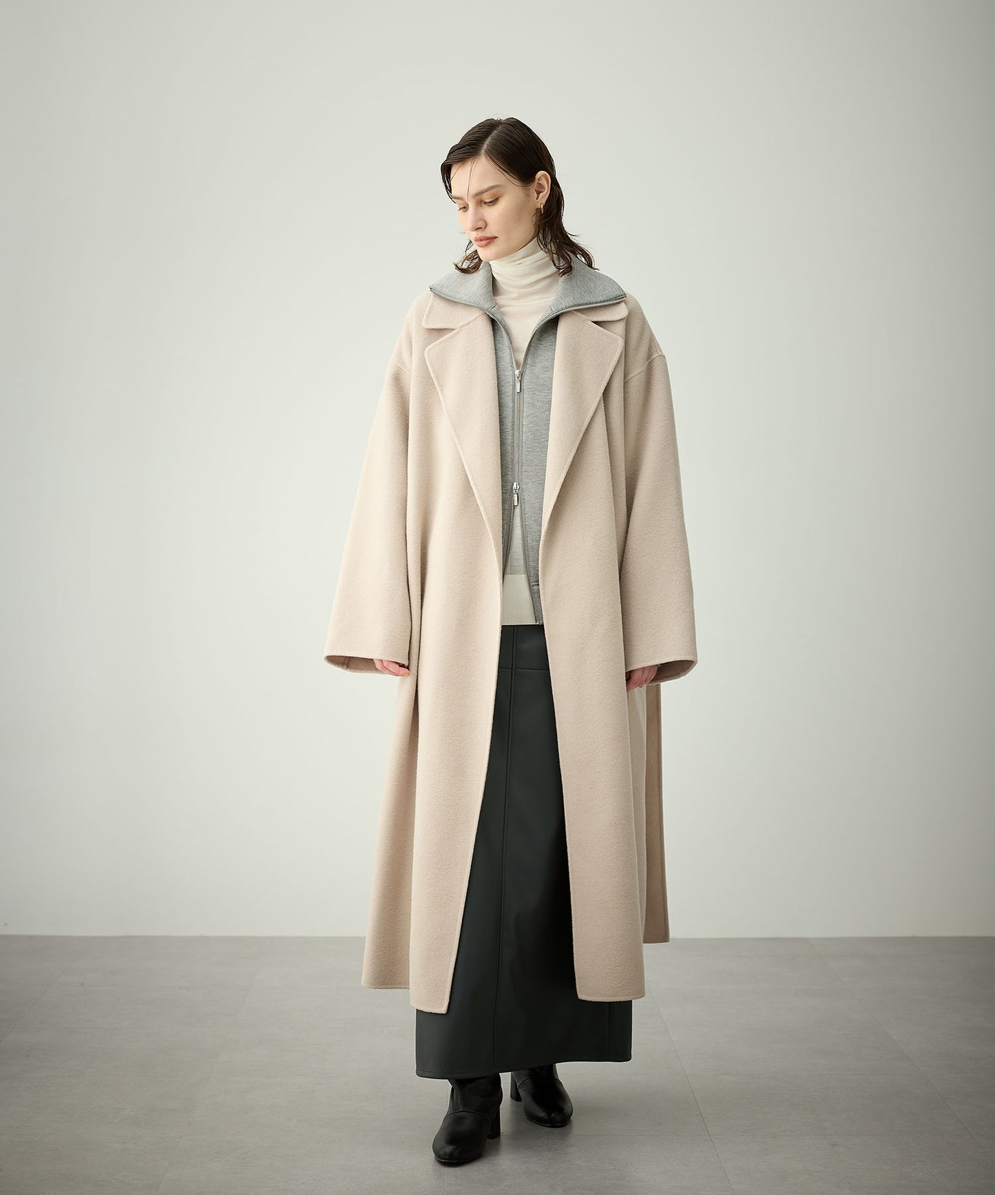 [購入]ウールメルトンロングリバーコート