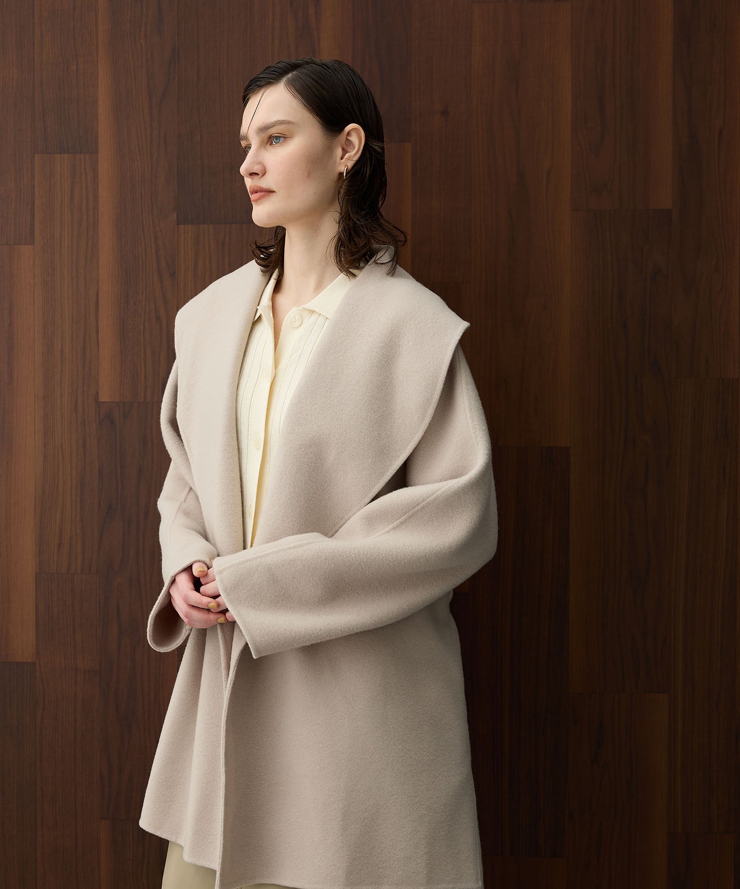 [購入]ウールメルトンミドルリバーコート