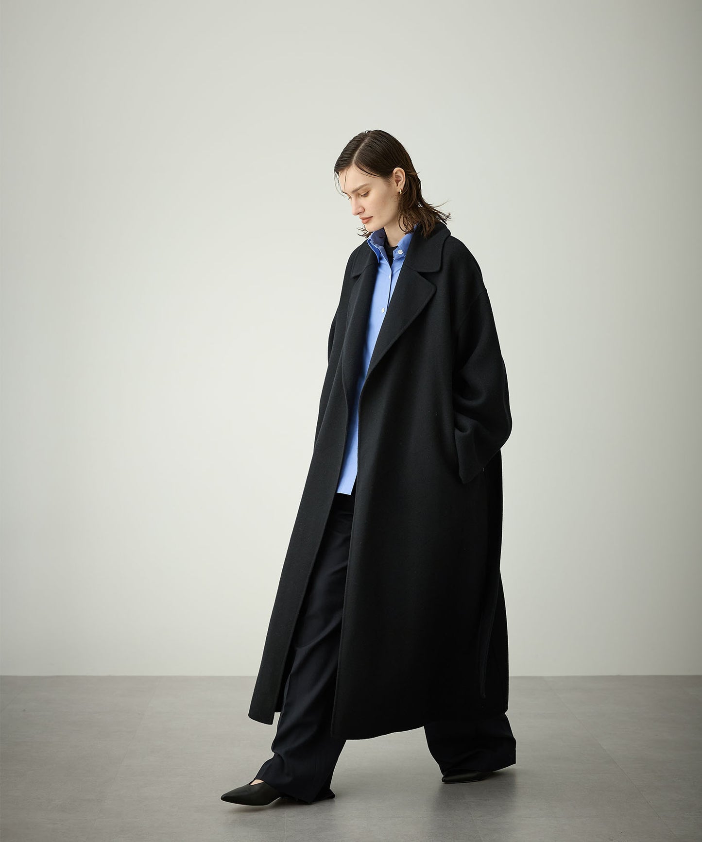 [購入]ウールメルトンロングリバーコート