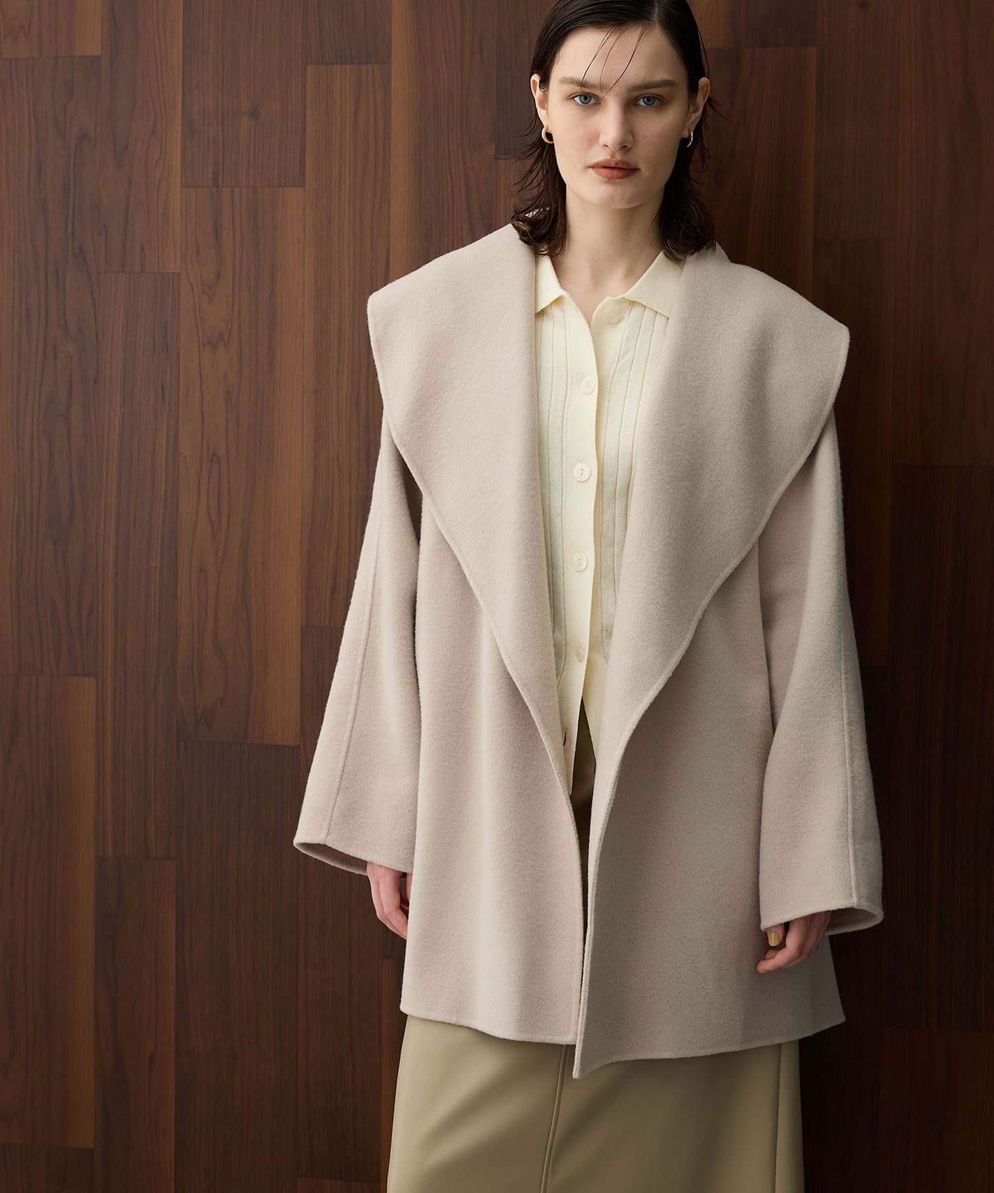 [購入]ウールメルトンミドルリバーコート