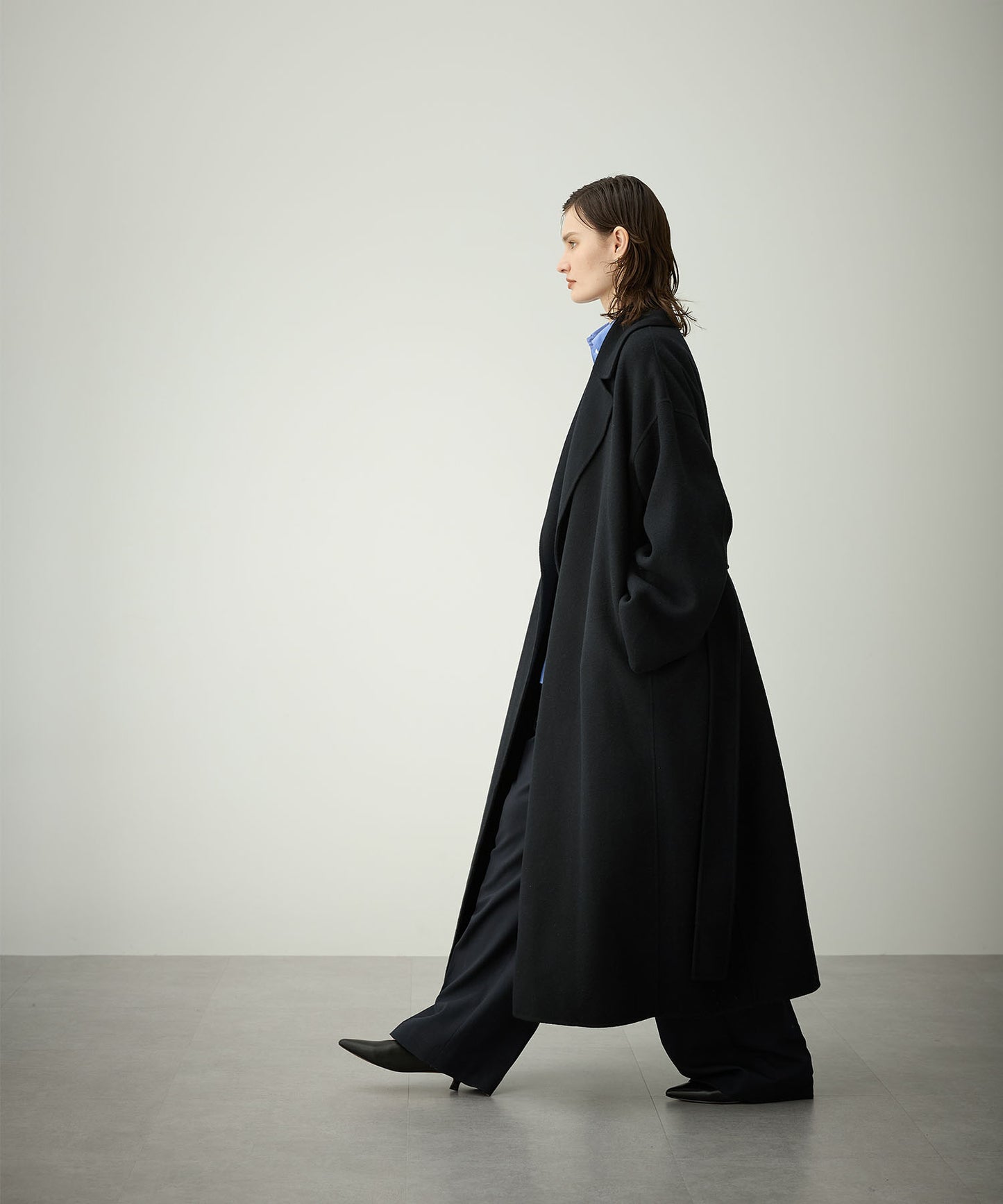 [購入]ウールメルトンロングリバーコート