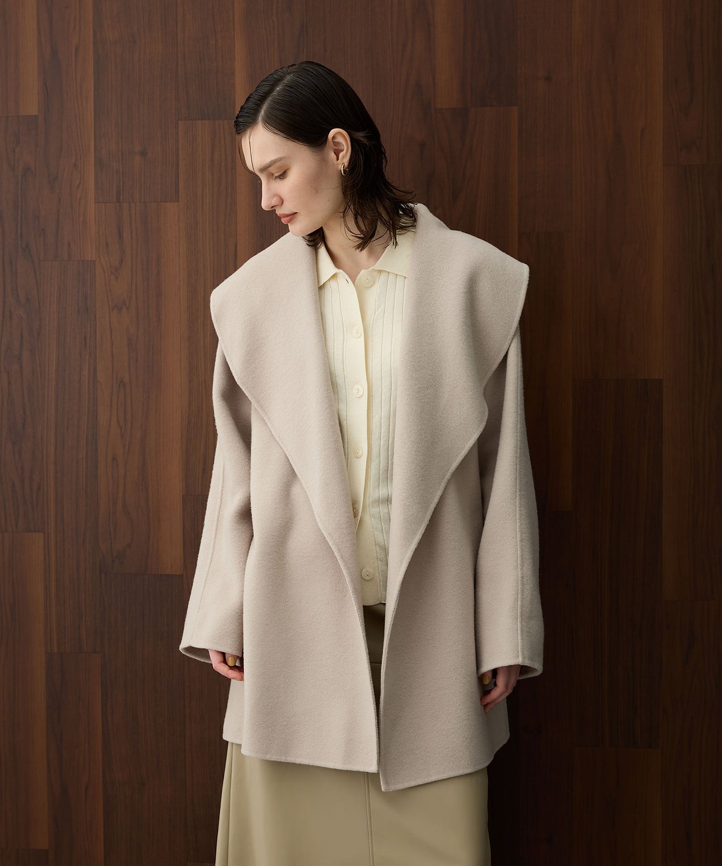 [購入]ウールメルトンミドルリバーコート