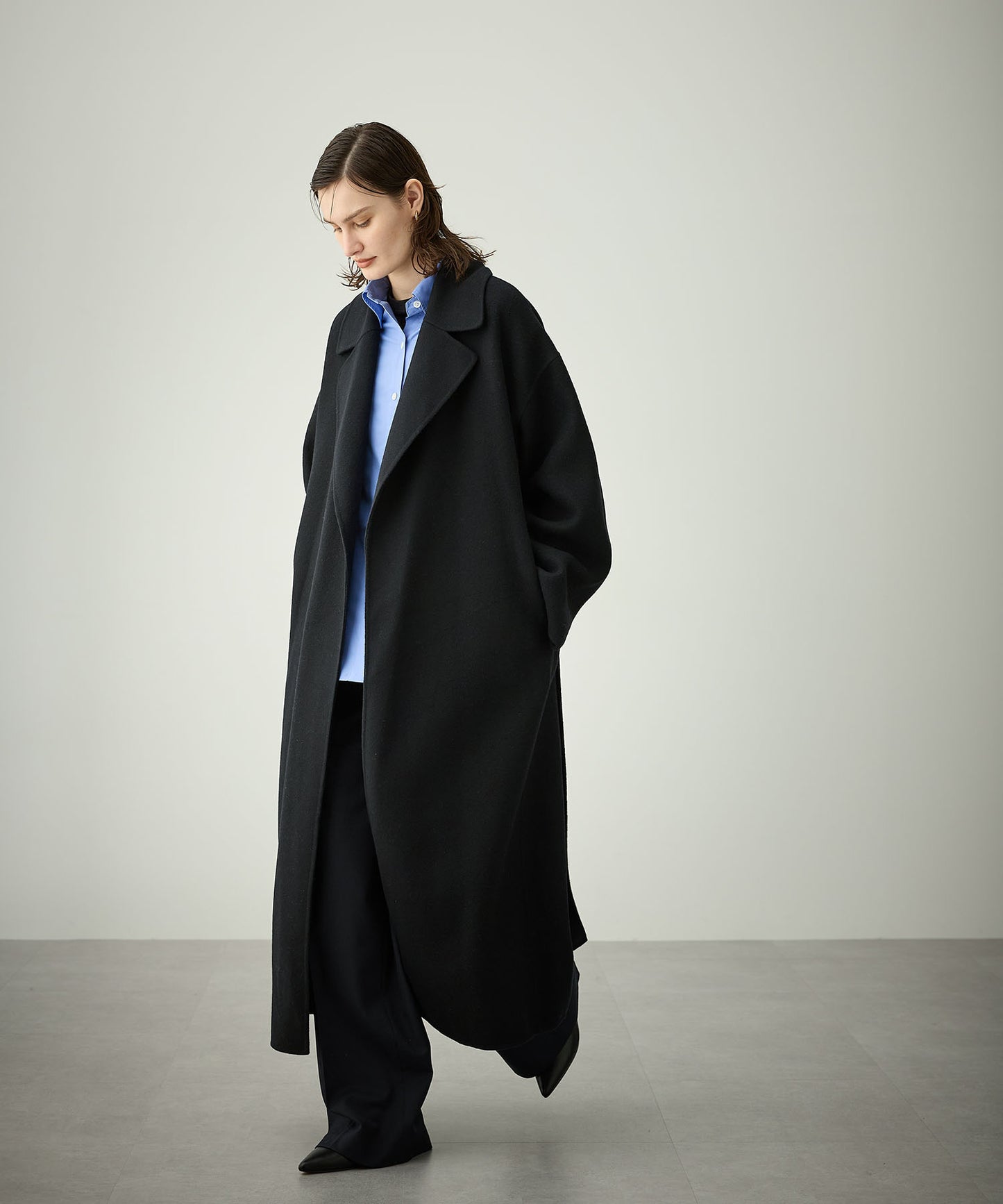 [購入]ウールメルトンロングリバーコート