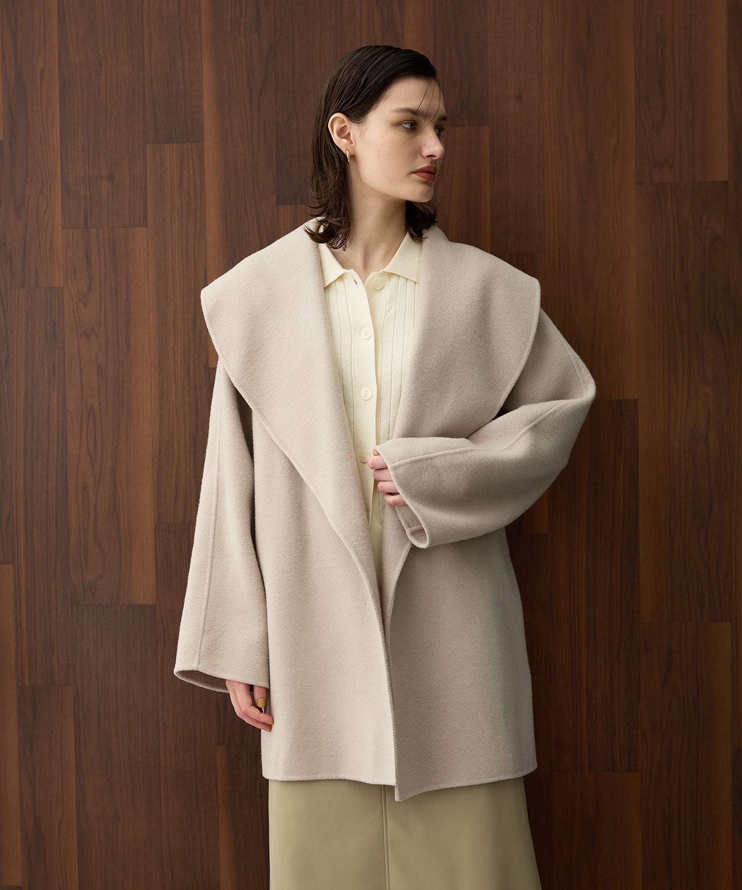 [購入]ウールメルトンミドルリバーコート