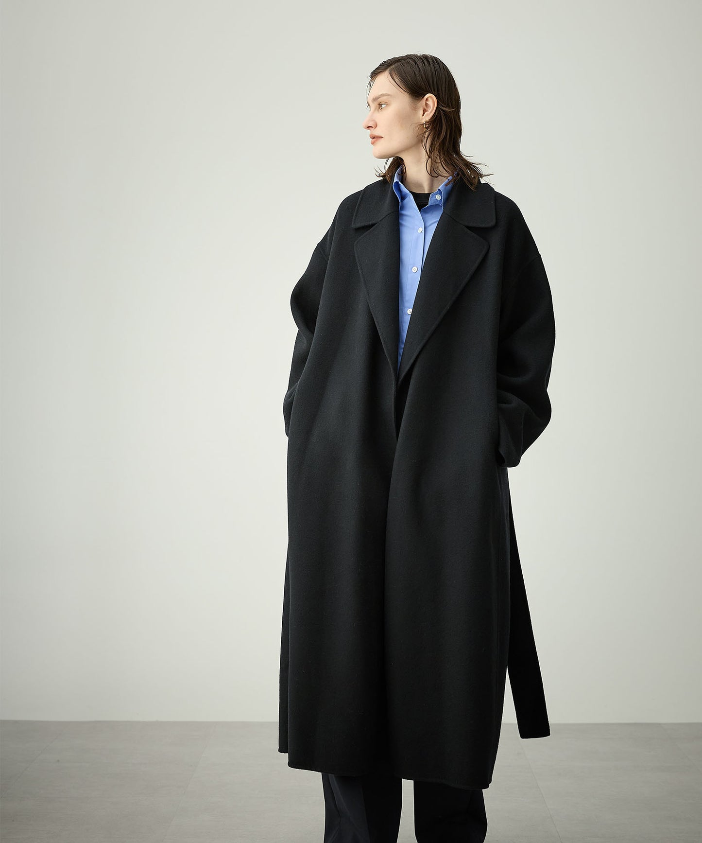 [購入]ウールメルトンロングリバーコート