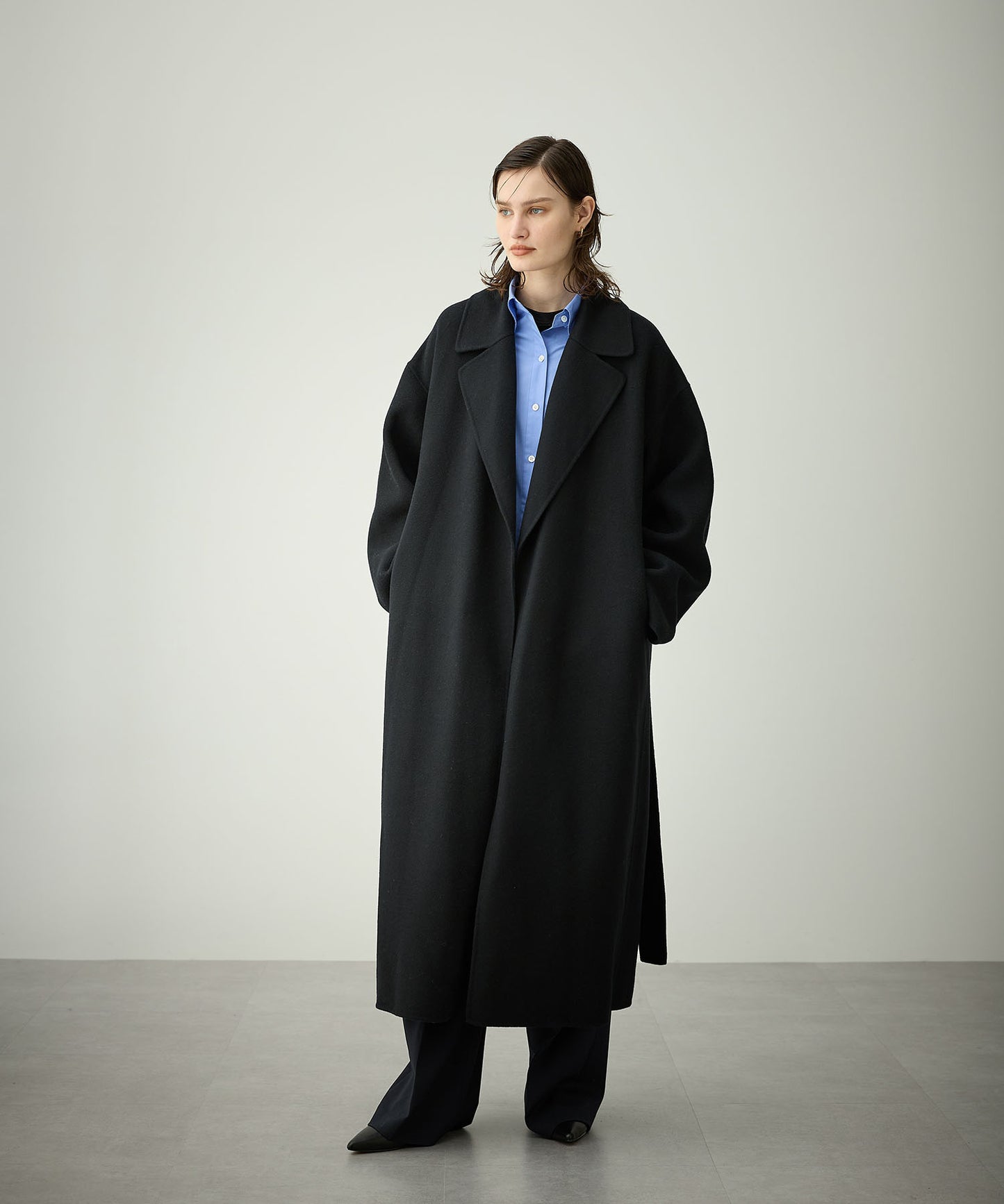 [購入]ウールメルトンロングリバーコート