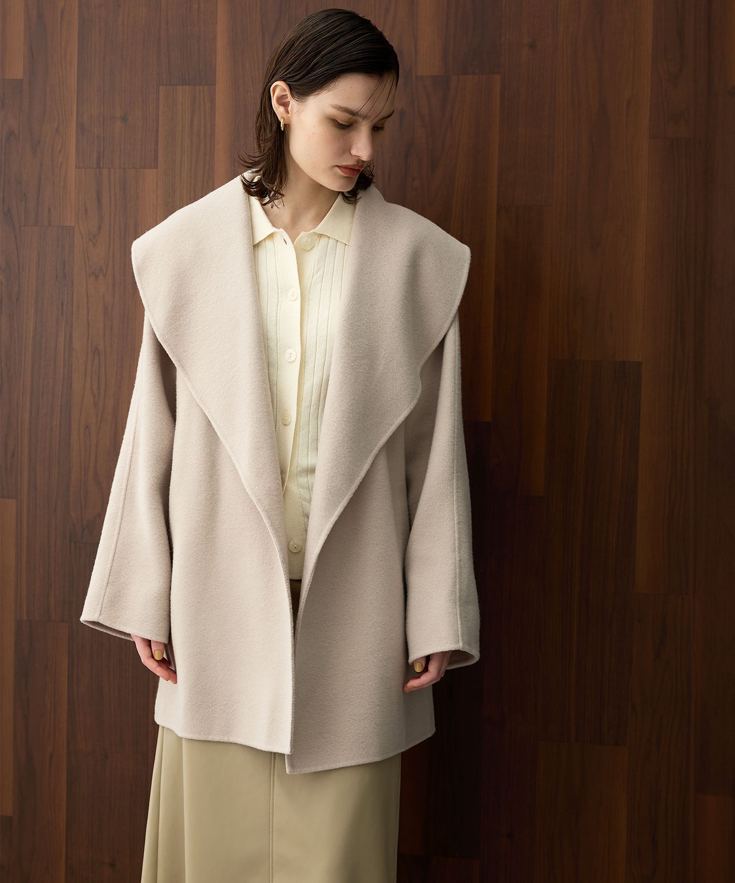 [購入]ウールメルトンミドルリバーコート