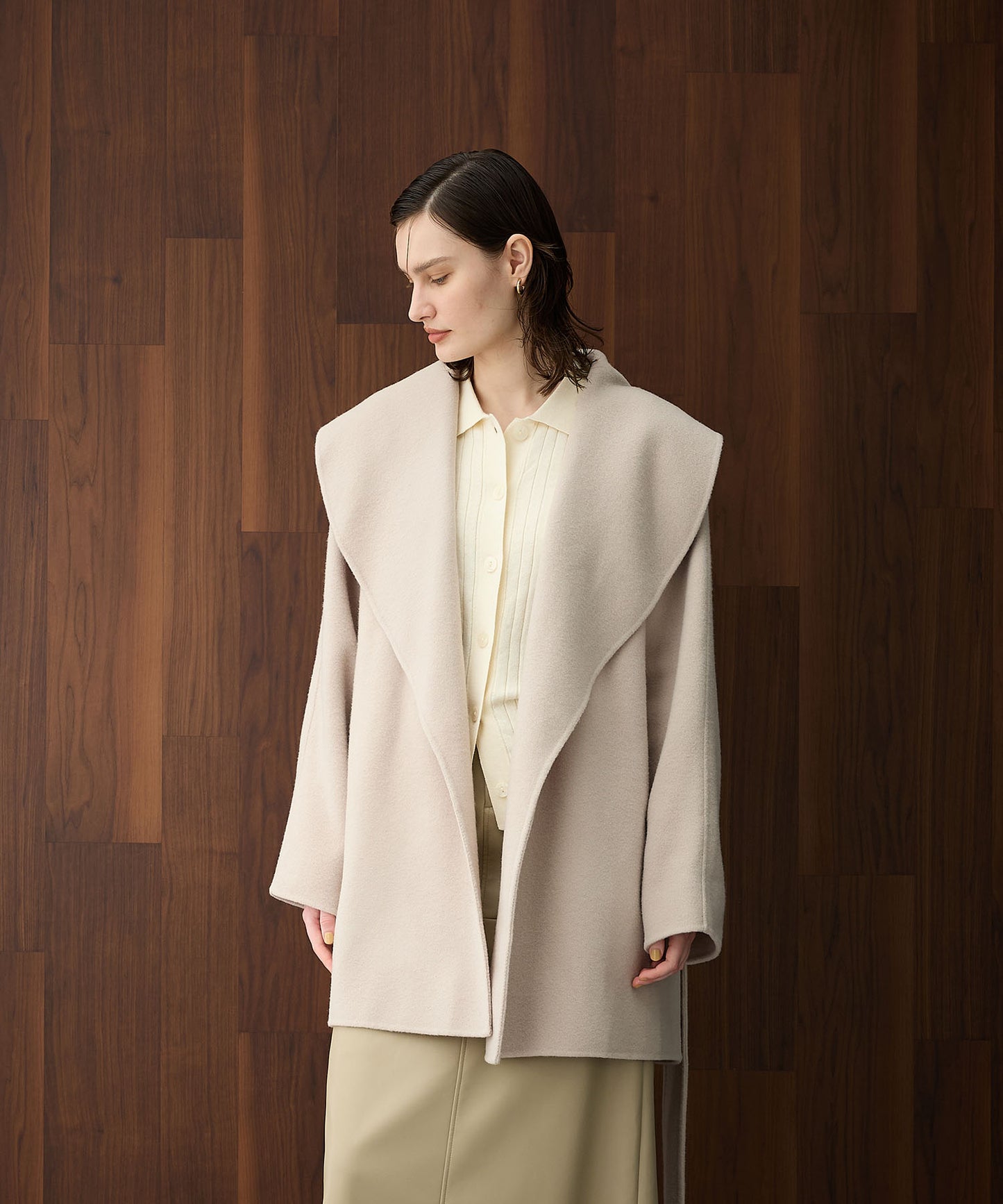 [購入]ウールメルトンミドルリバーコート