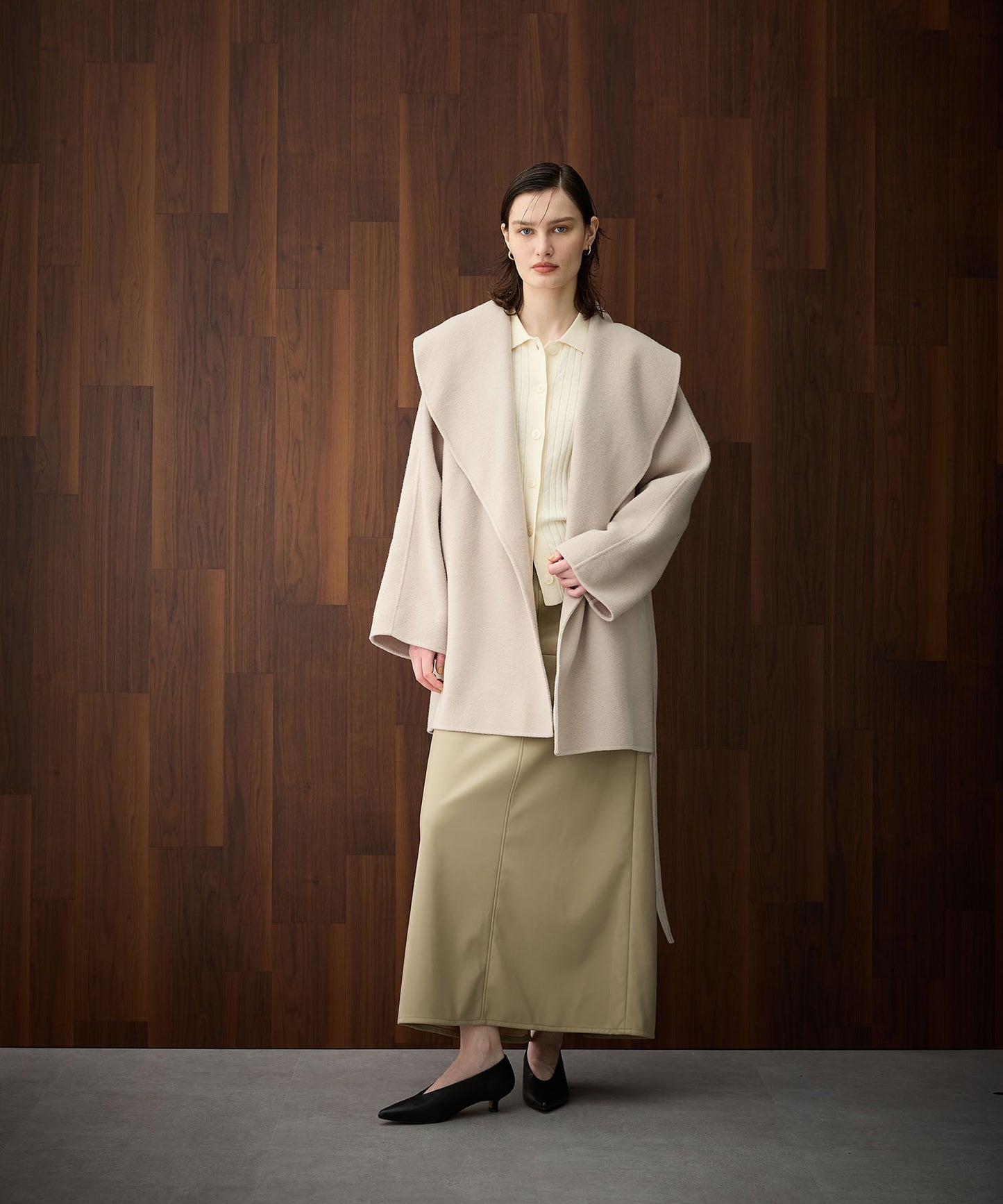 [購入]ウールメルトンミドルリバーコート