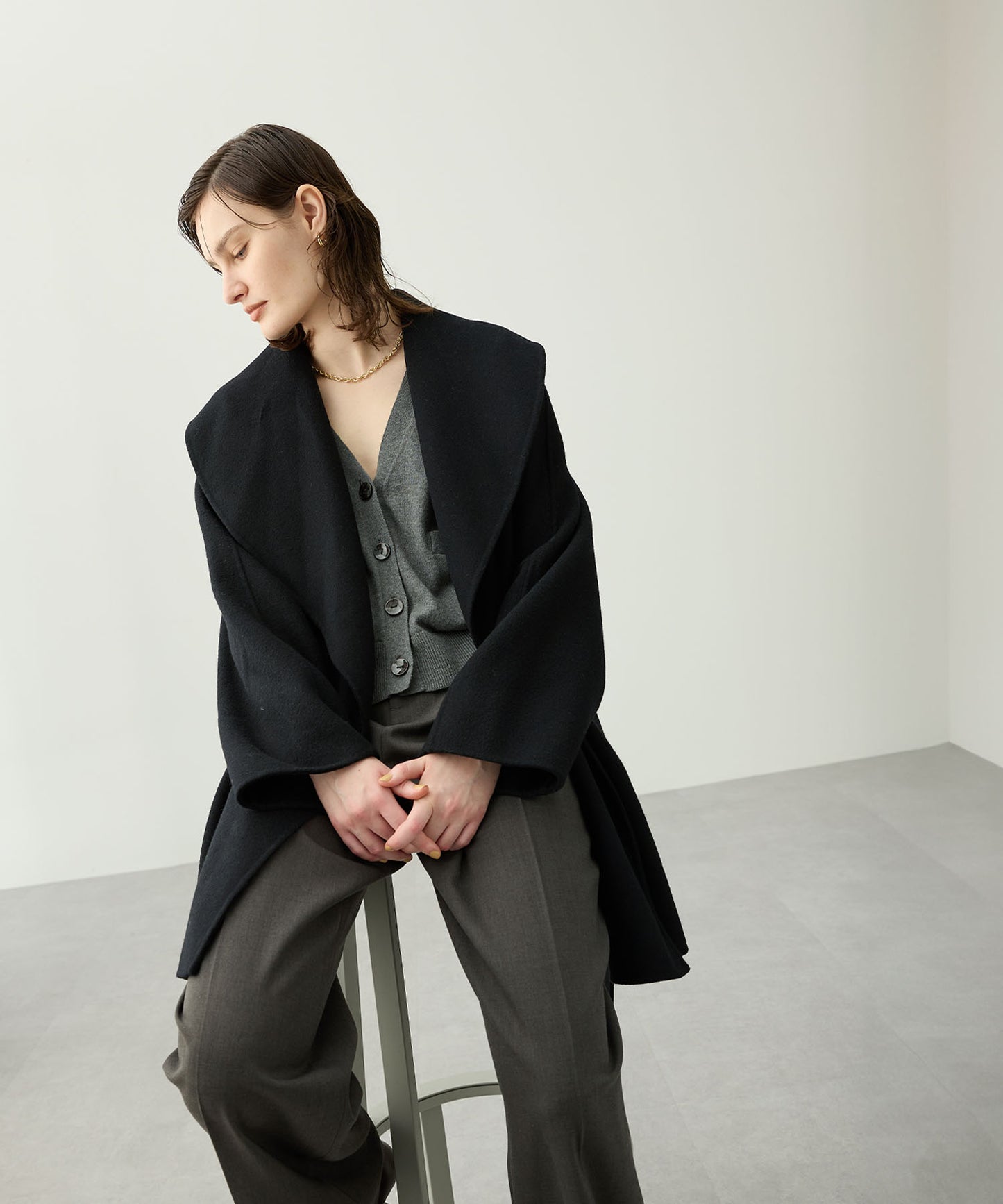 [購入]ウールメルトンミドルリバーコート