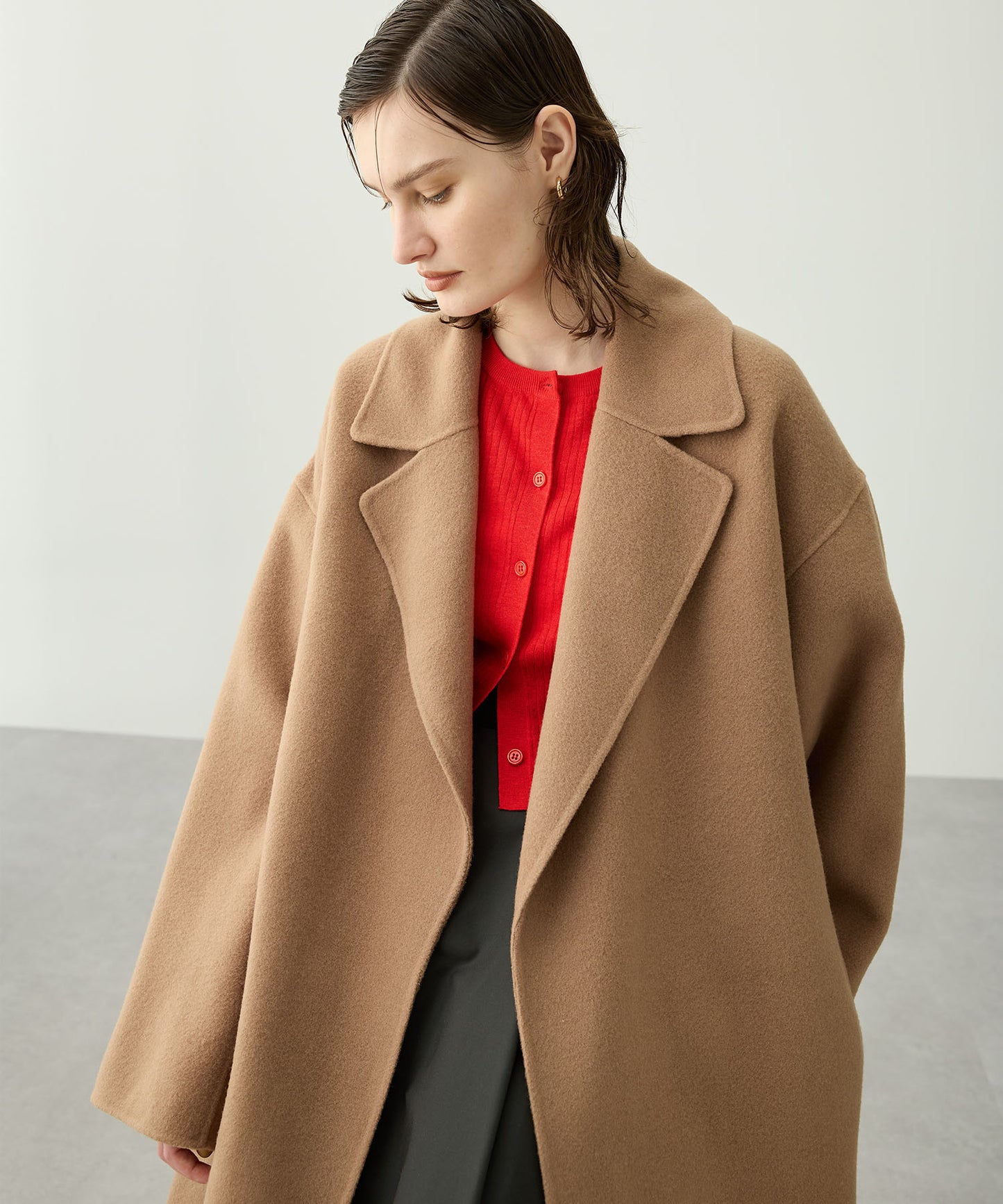 [購入]ウールメルトンロングリバーコート