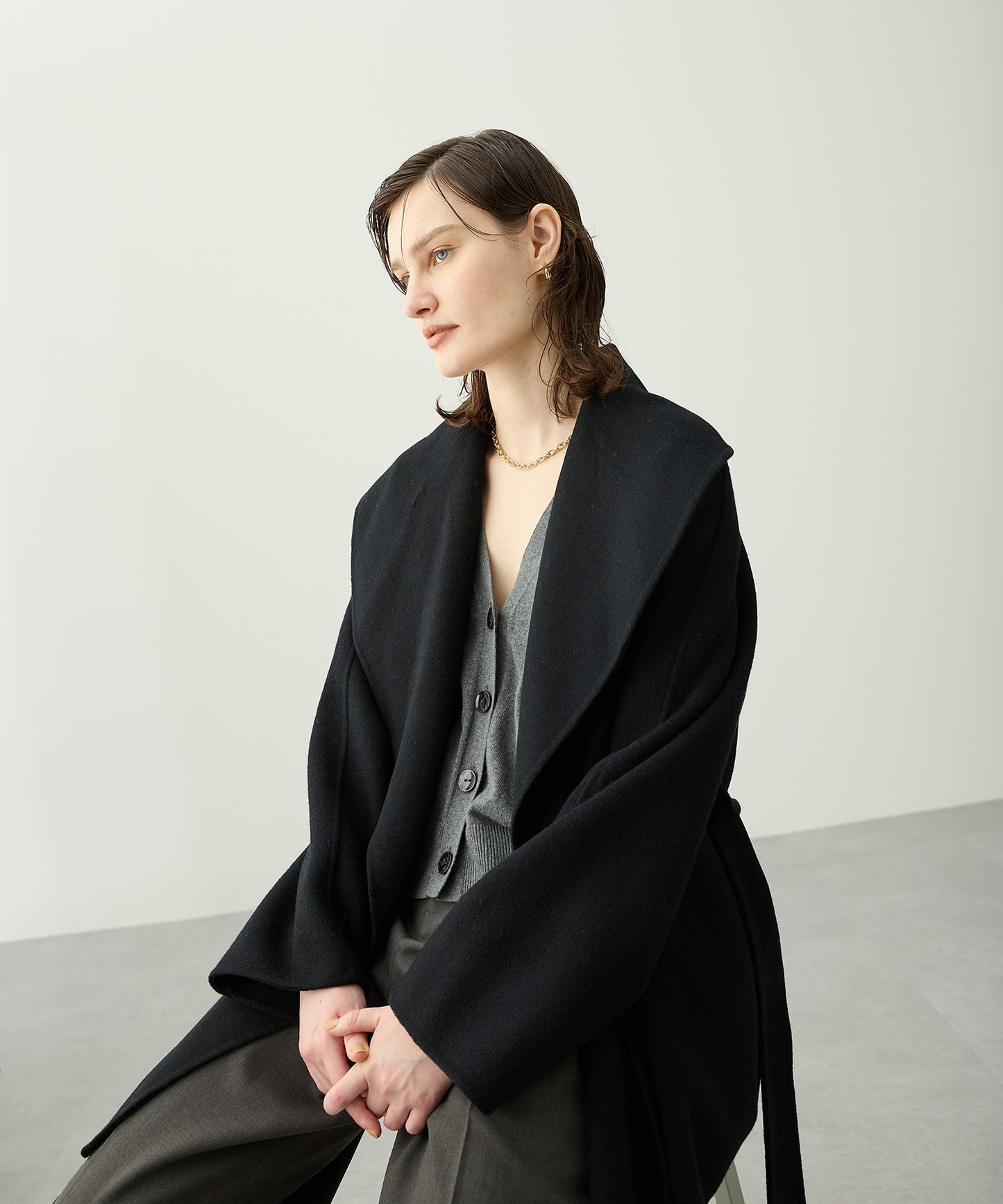 [購入]ウールメルトンミドルリバーコート