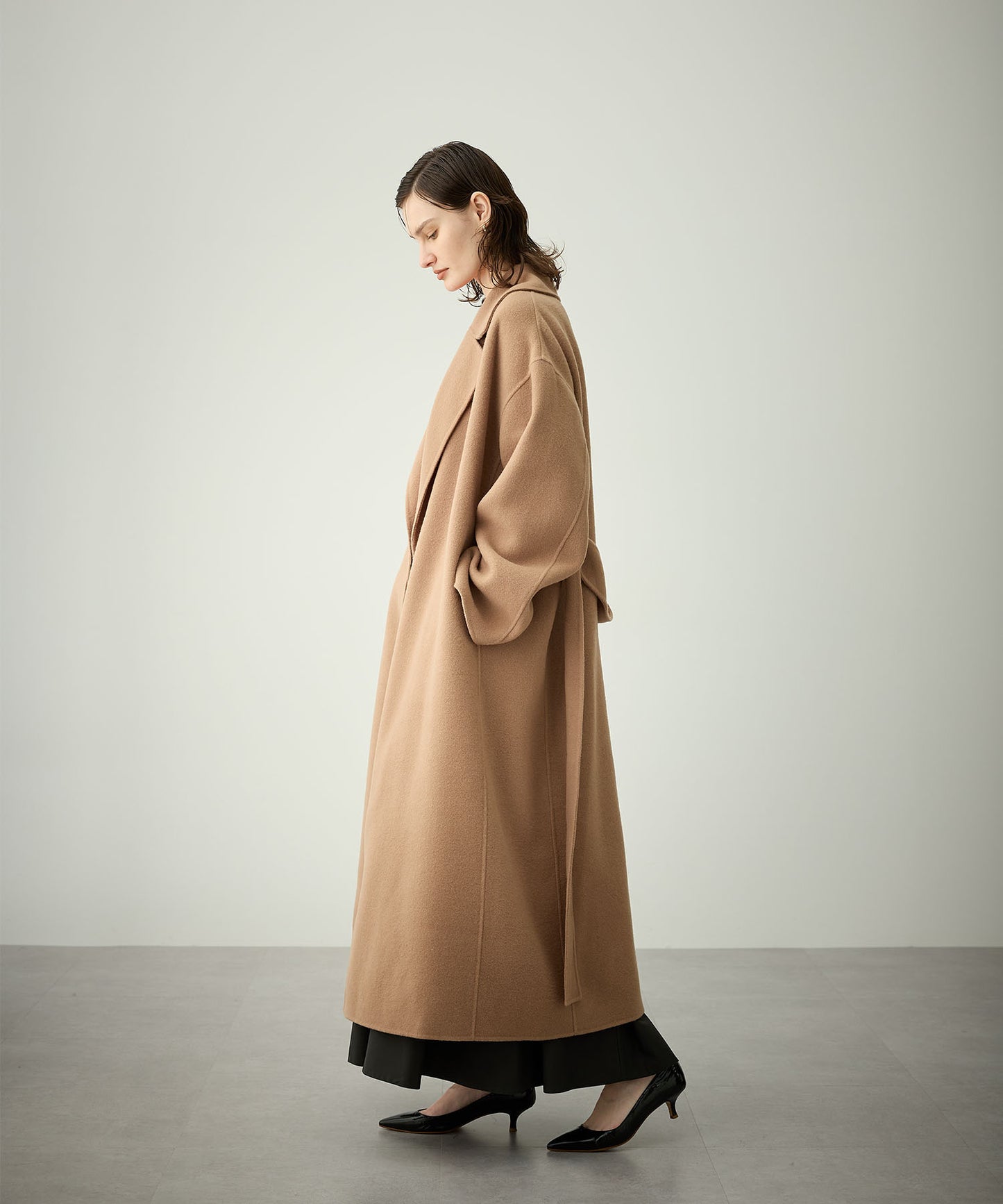 [購入]ウールメルトンロングリバーコート