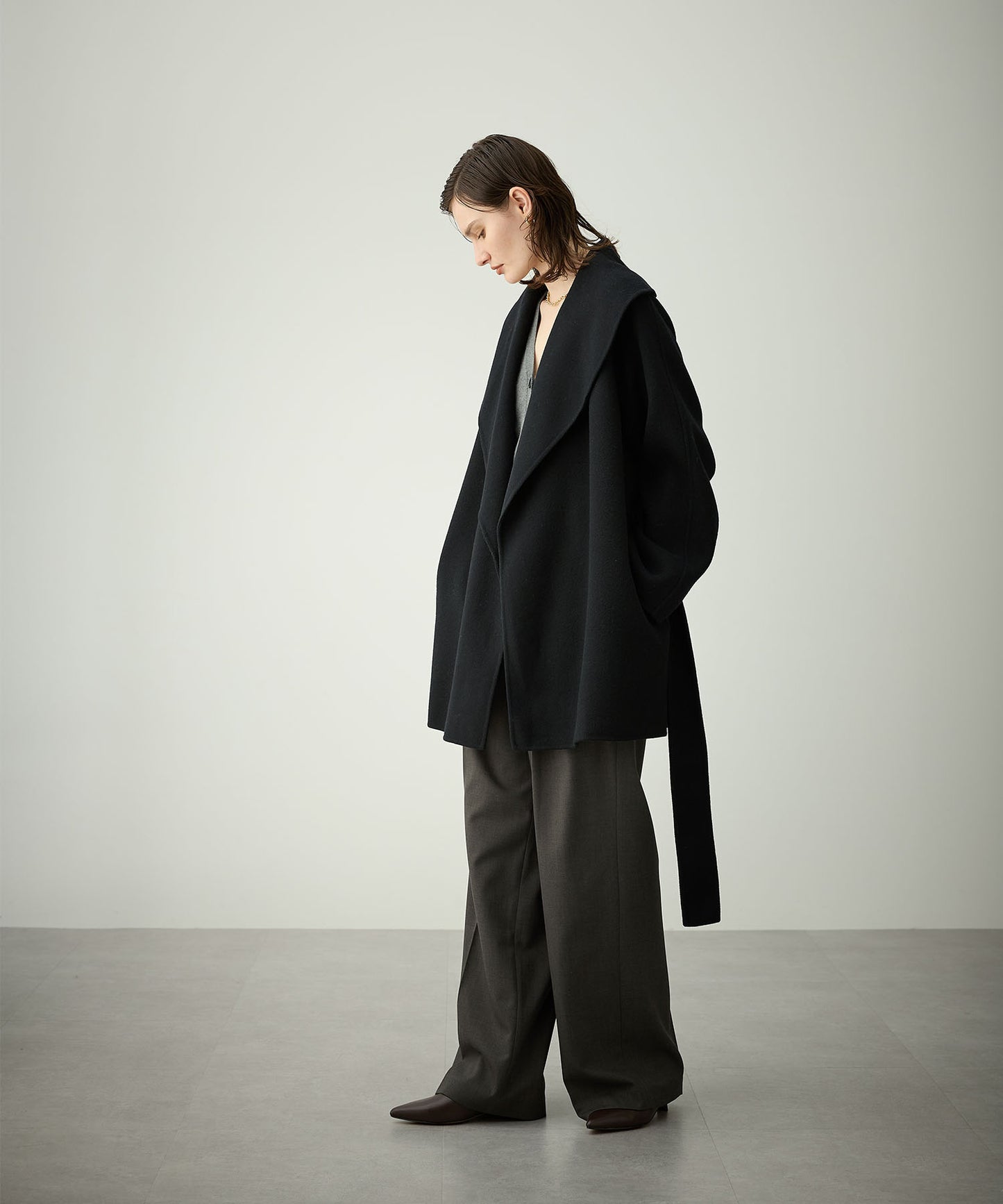 [購入]ウールメルトンミドルリバーコート