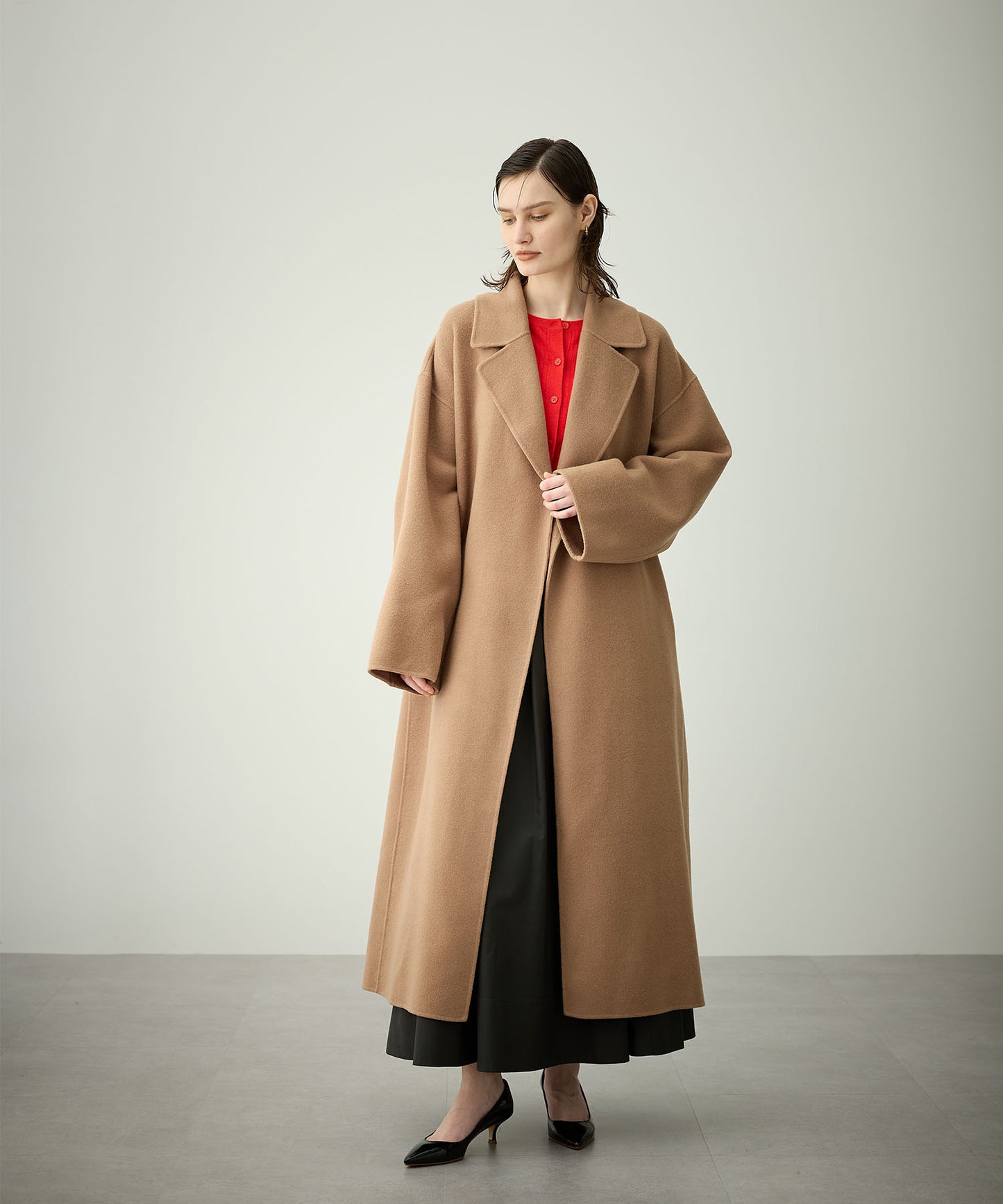 [購入]ウールメルトンロングリバーコート