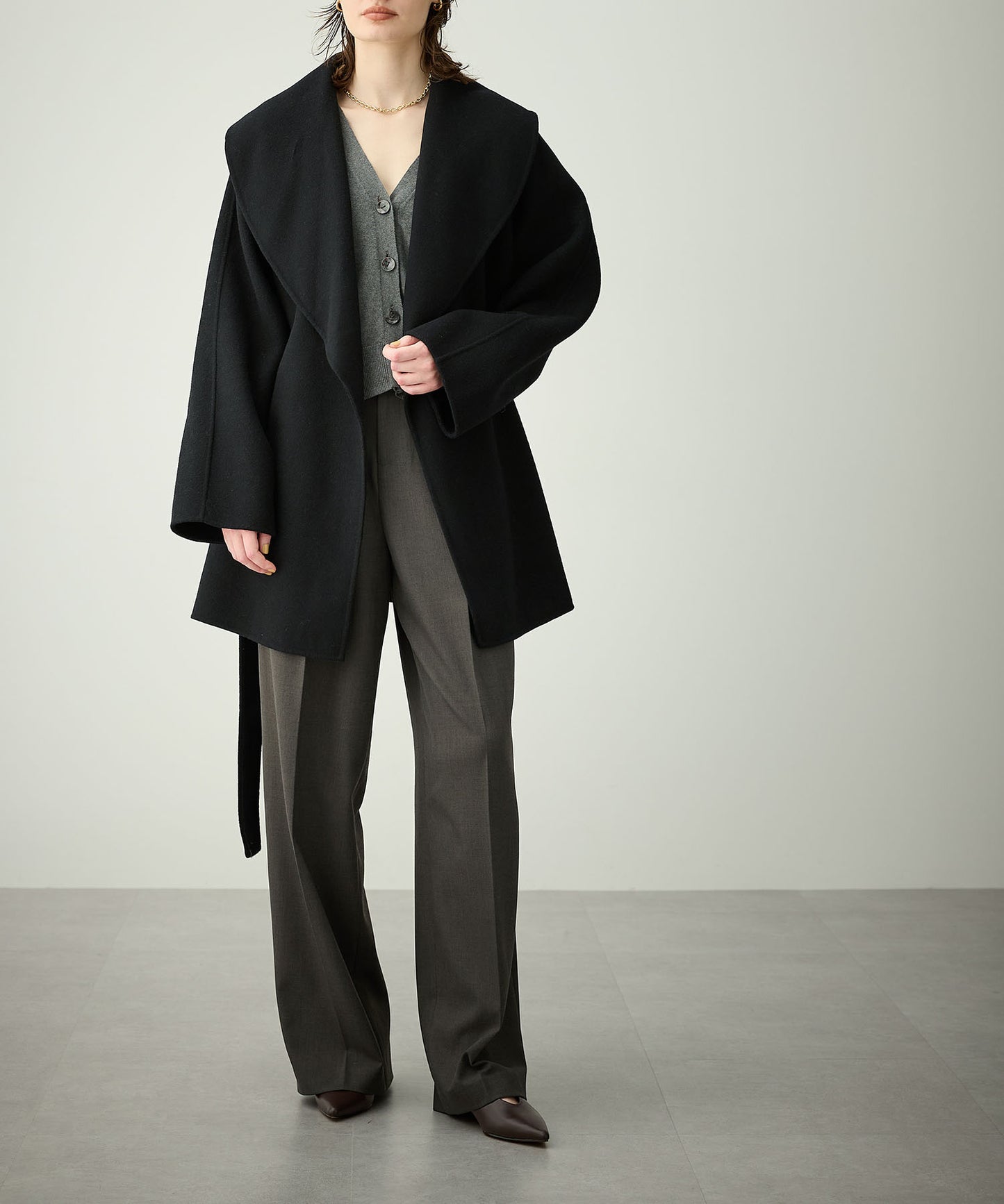 [購入]ウールメルトンミドルリバーコート