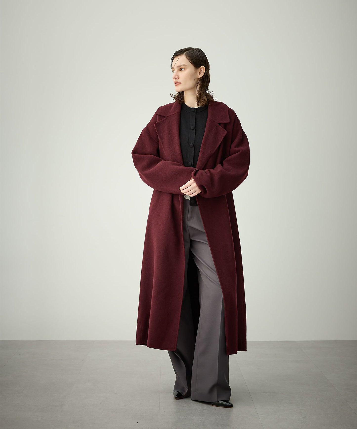 [購入]ウールメルトンロングリバーコート