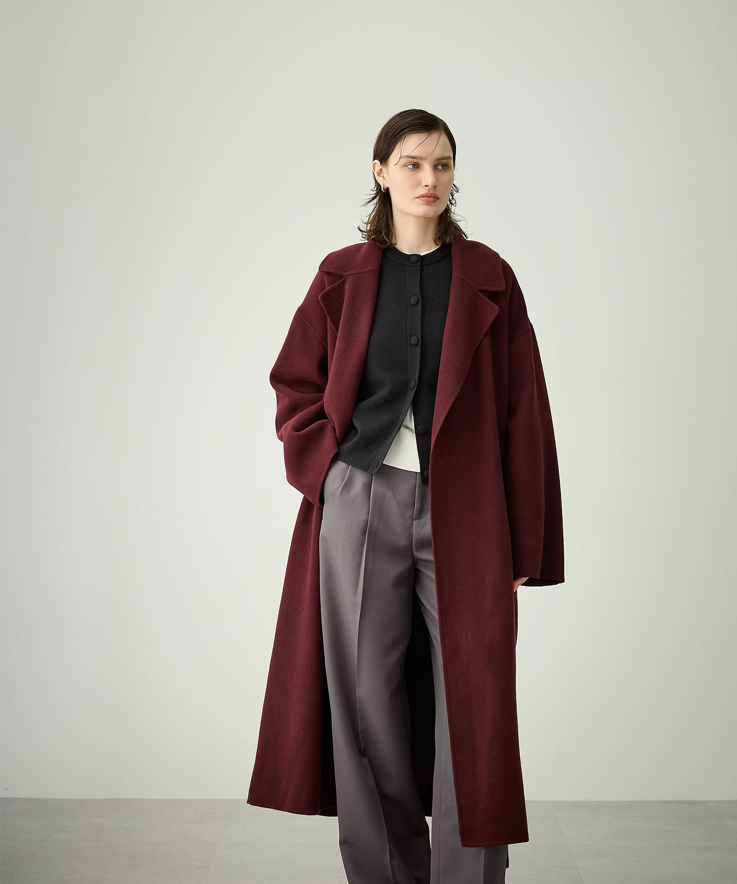 [購入]ウールメルトンロングリバーコート