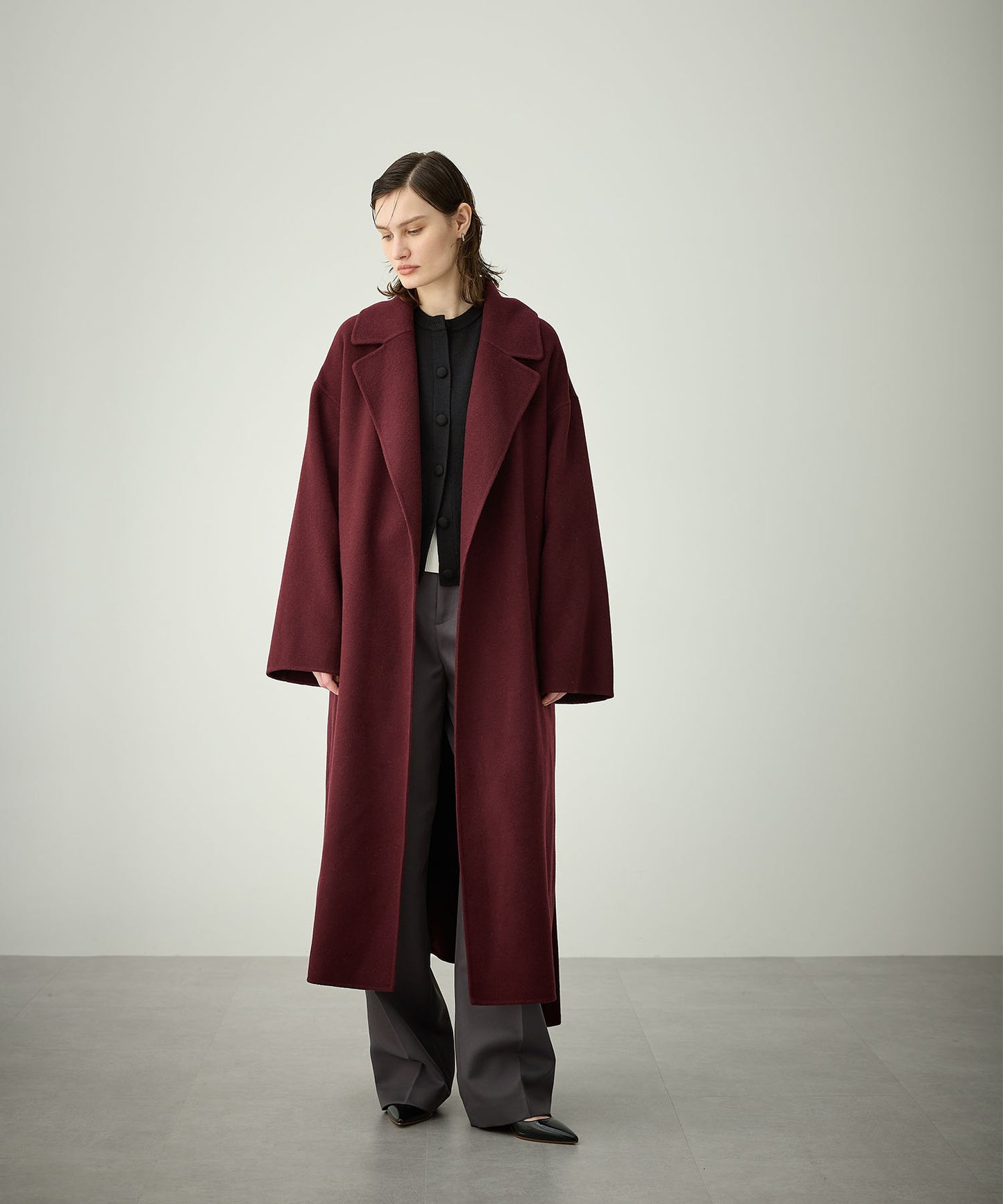 [購入]ウールメルトンロングリバーコート