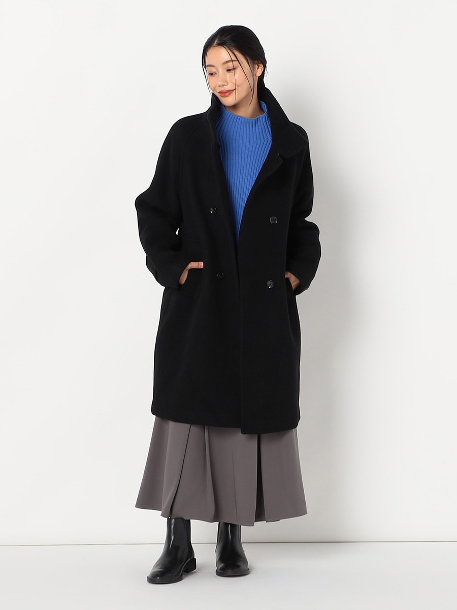 [購入]PECOLAMBウールカシミヤスタンドカラーコート