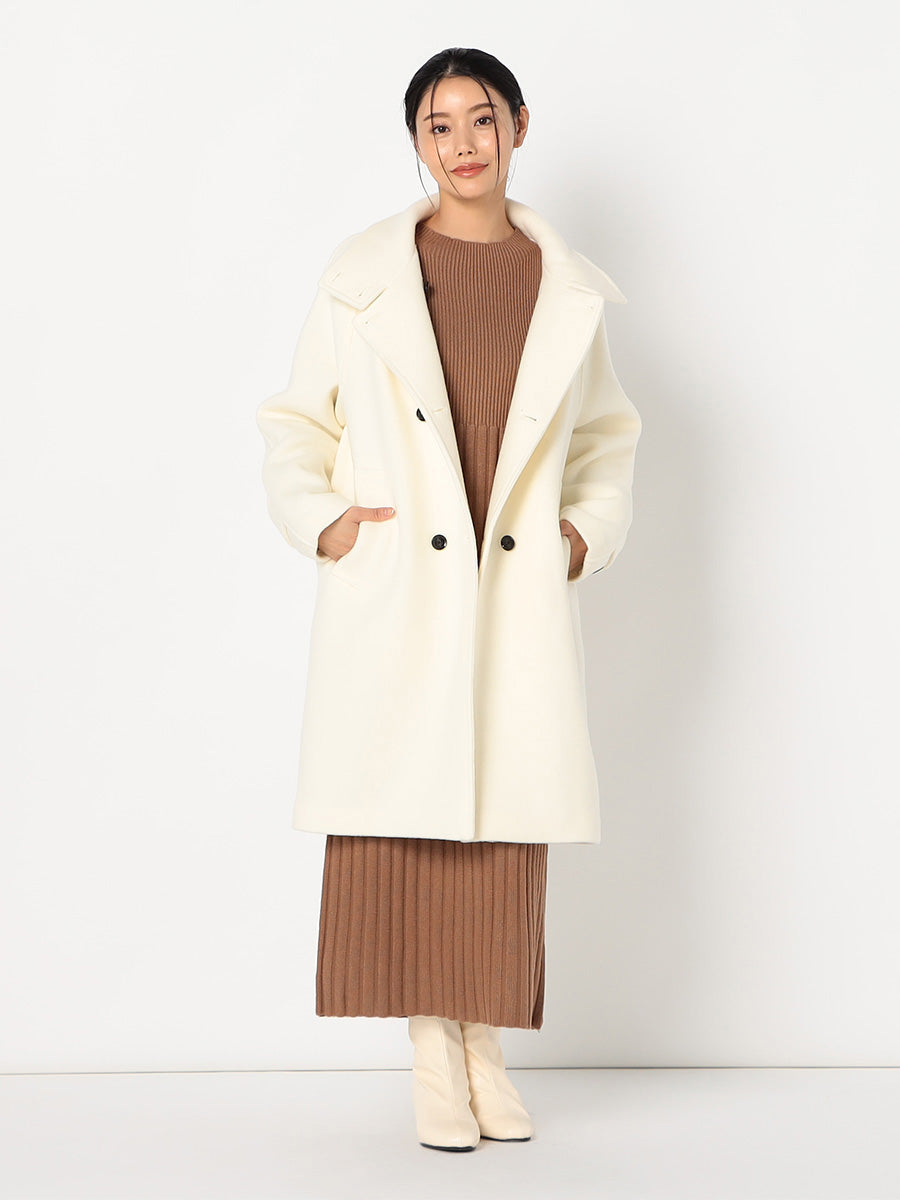 [購入]PECOLAMBウールカシミヤスタンドカラーコート