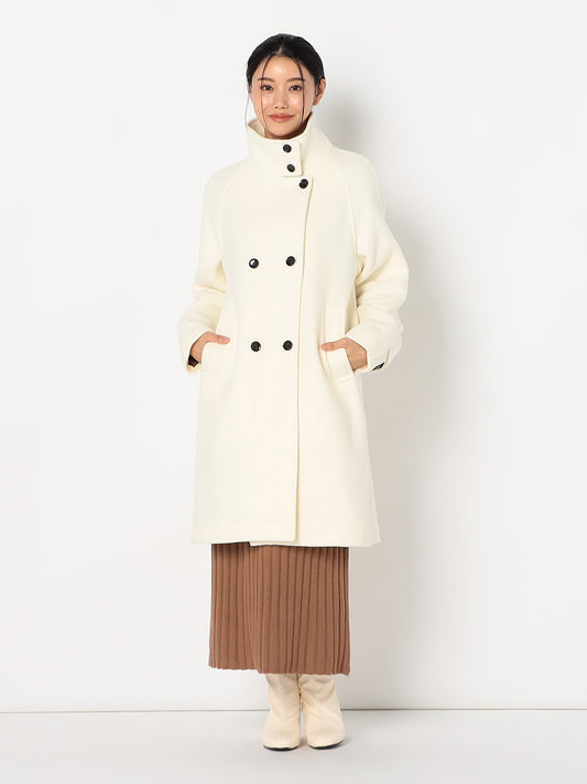 [購入]PECOLAMBウールカシミヤスタンドカラーコート