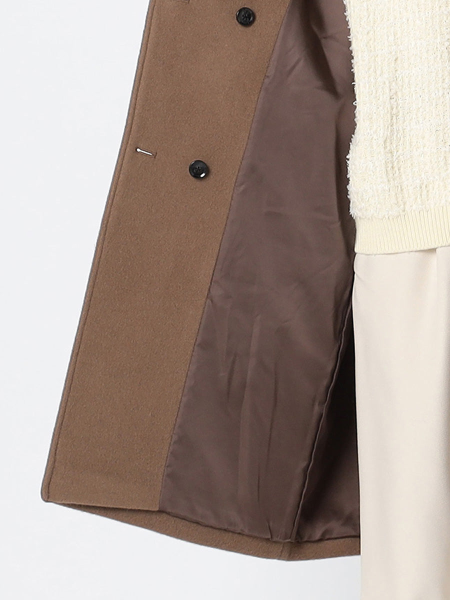 [購入]PECOLAMBウールカシミヤスタンドカラーコート