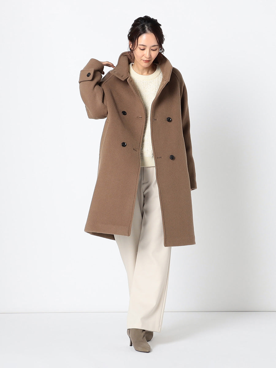 [購入]PECOLAMBウールカシミヤスタンドカラーコート