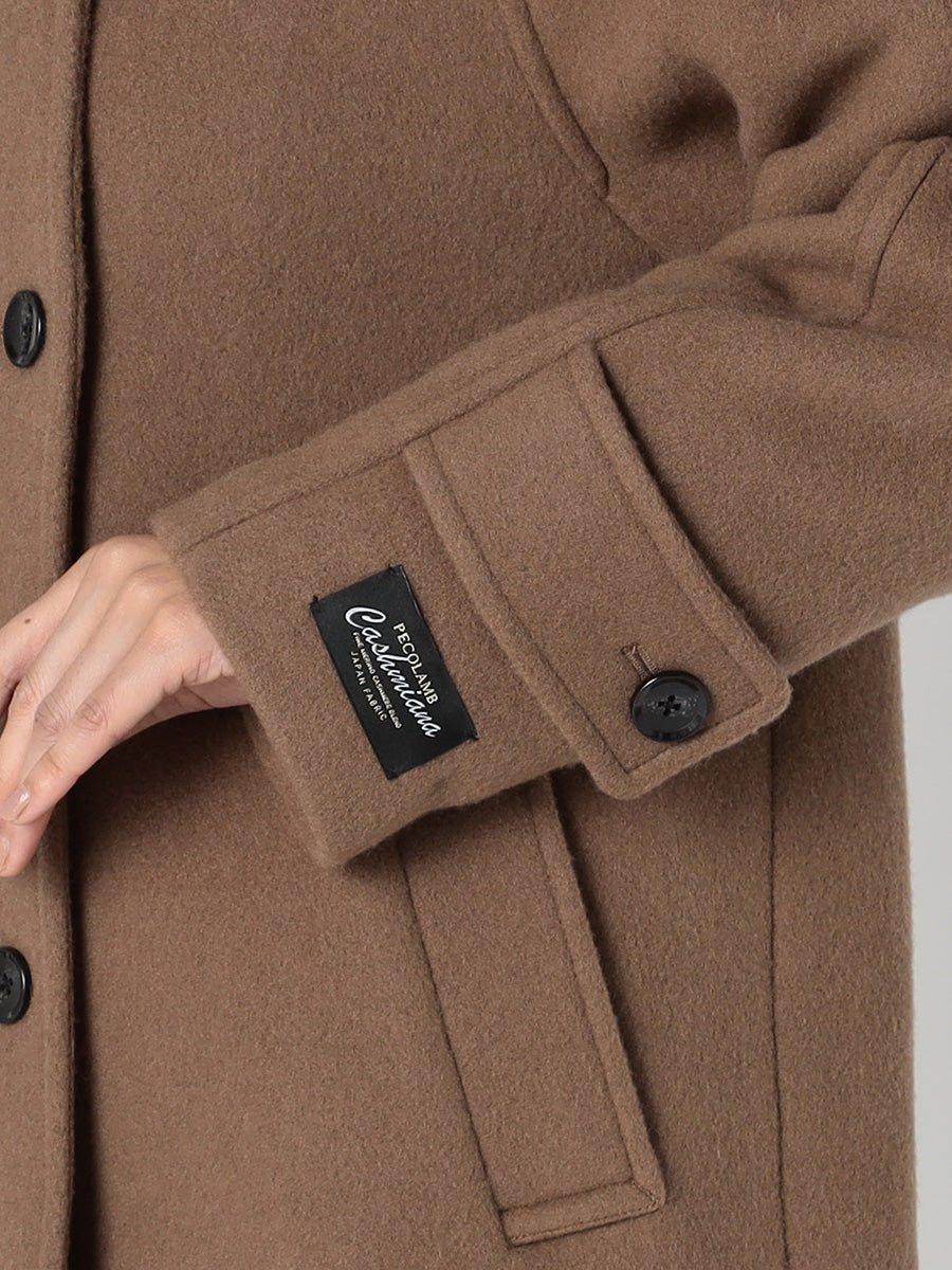 [購入]PECOLAMBウールカシミヤスタンドカラーコート