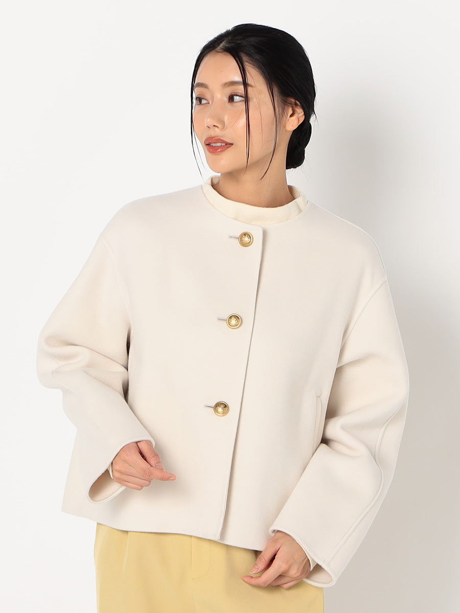 [購入]ウールリバー ノーカラーコート