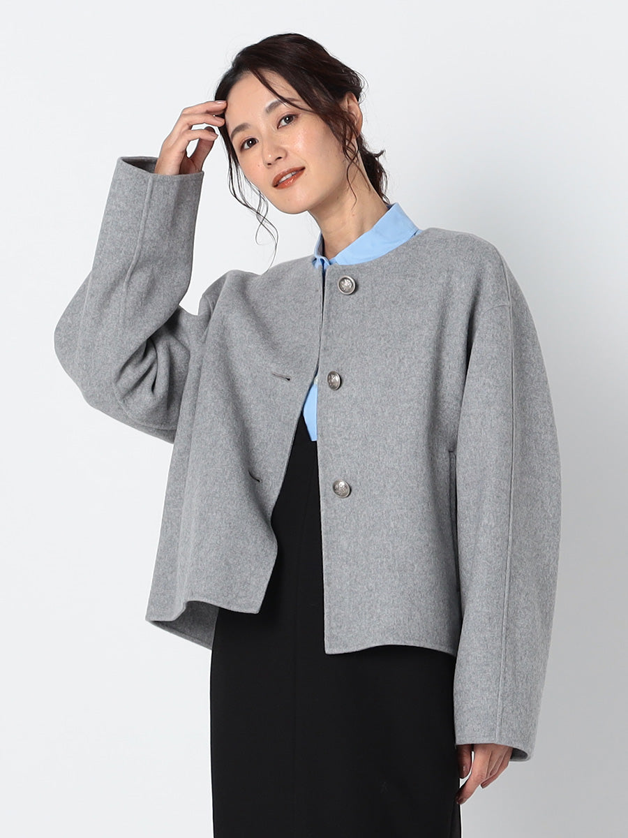 [購入]ウールリバー ノーカラーコート