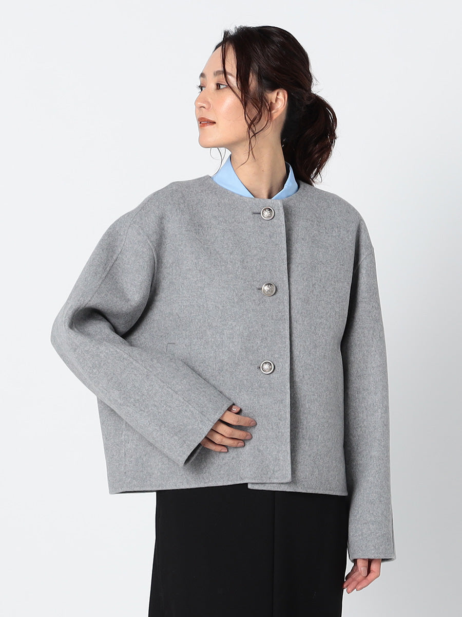 [購入]ウールリバー ノーカラーコート