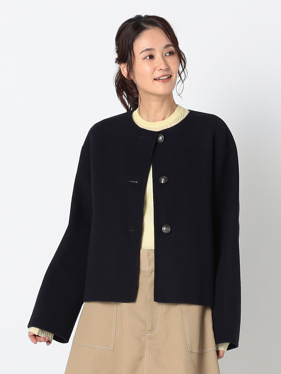 [購入]ウールリバー ノーカラーコート