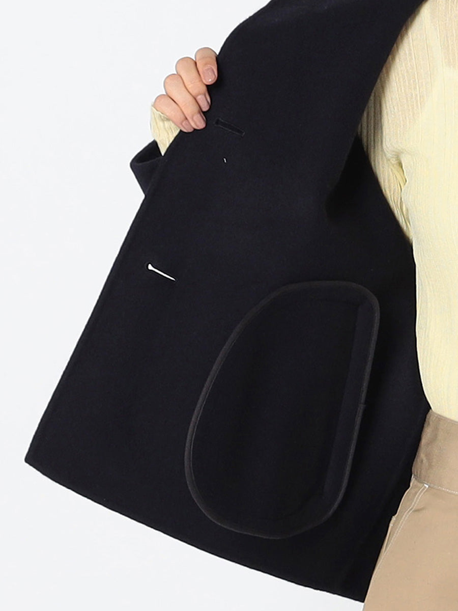 [購入]ウールリバー ノーカラーコート