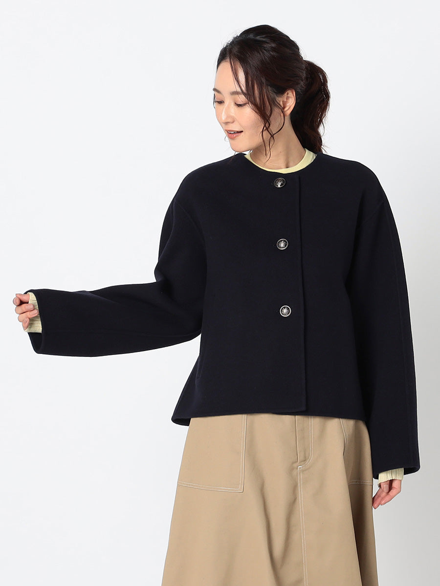 [購入]ウールリバー ノーカラーコート