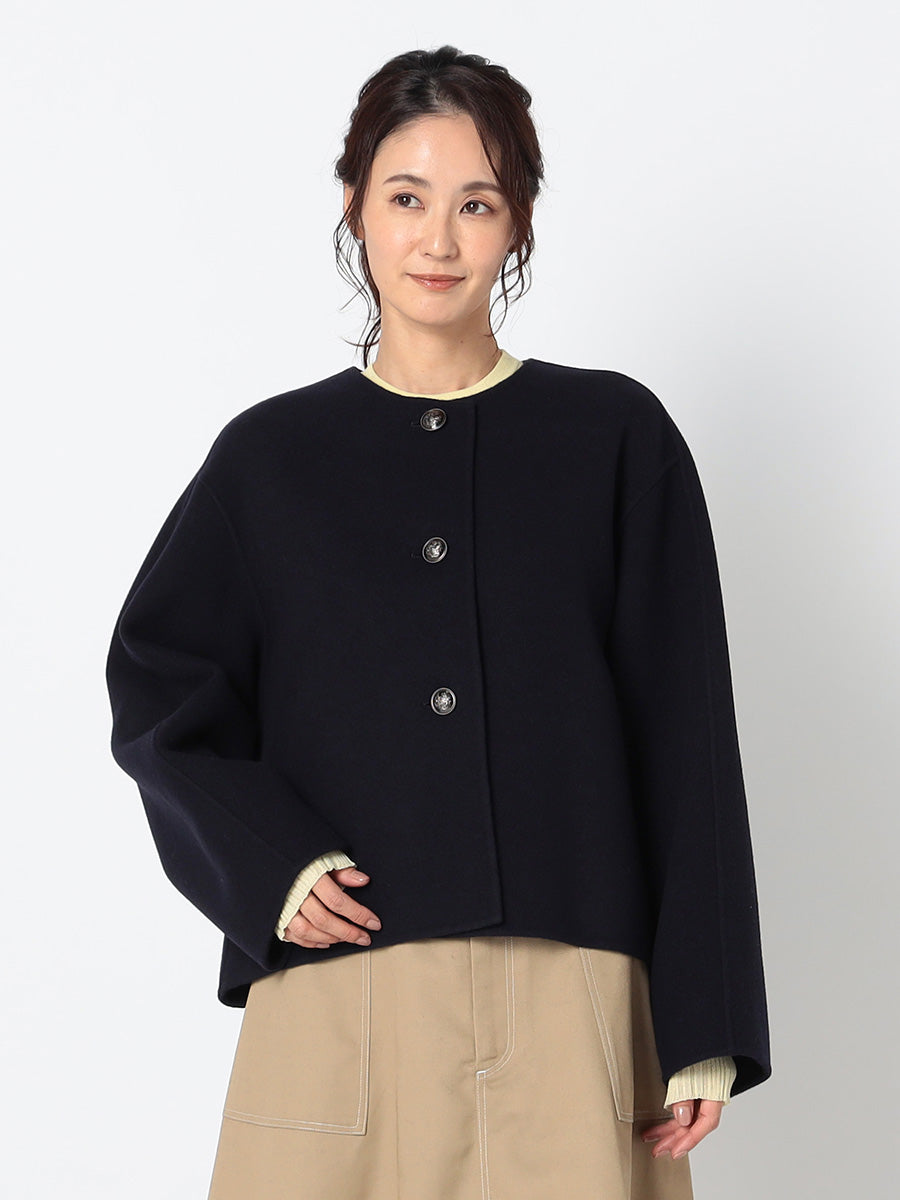 [購入]ウールリバー ノーカラーコート