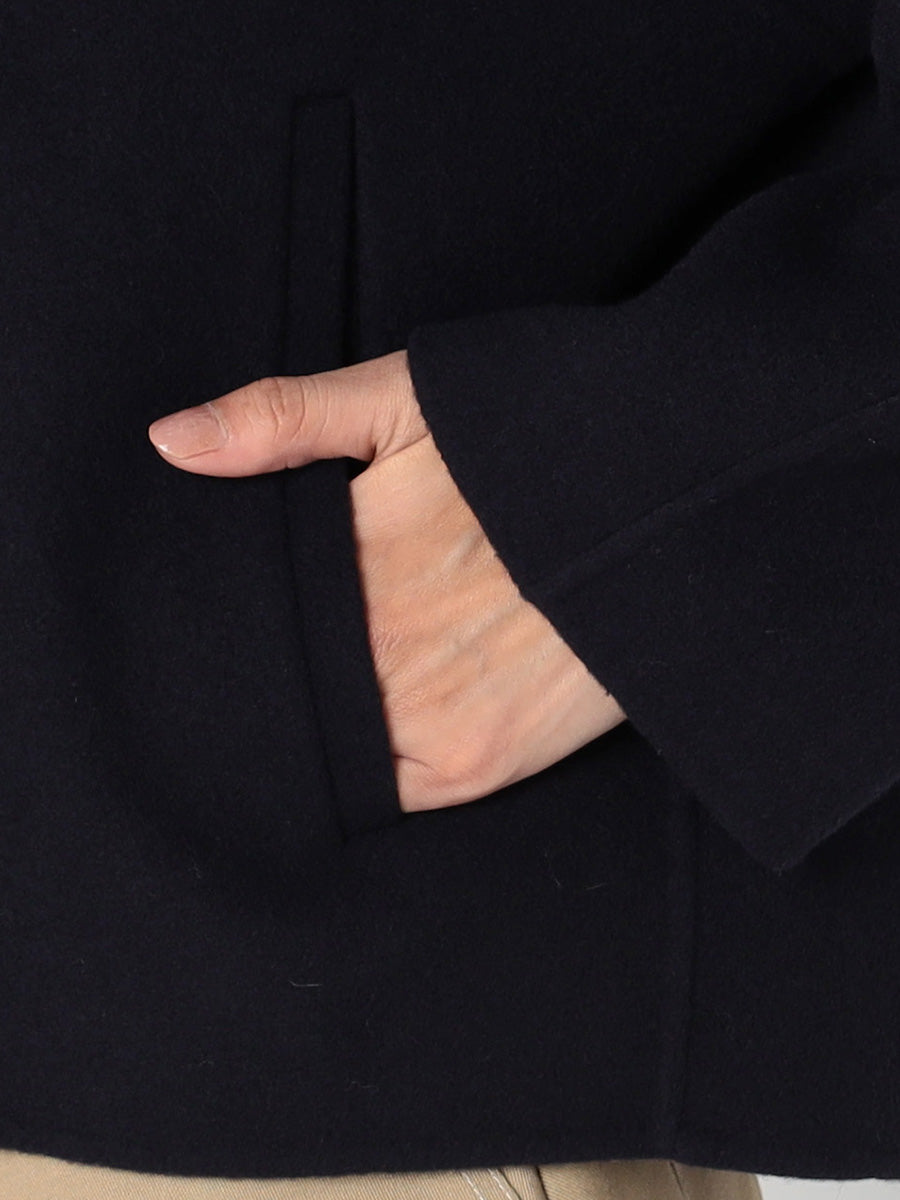 [購入]ウールリバー ノーカラーコート