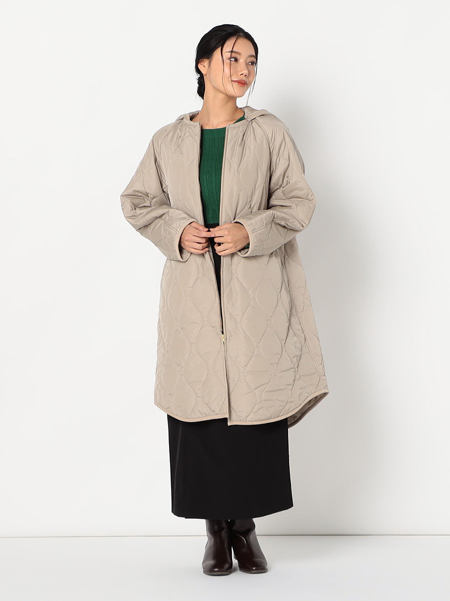 [購入]【洗える/撥水加工】中綿 ロング パディング アウター