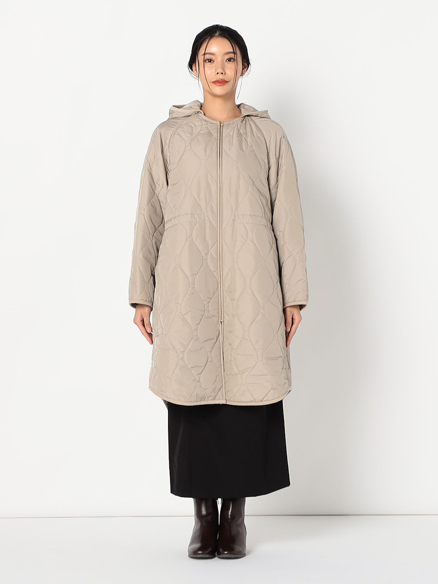[購入]【洗える/撥水加工】中綿 ロング パディング アウター