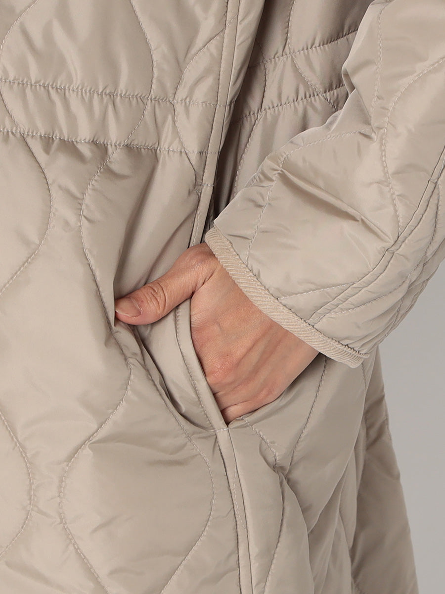 [購入]【洗える/撥水加工】中綿 ロング パディング アウター