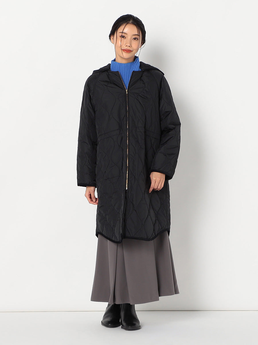 [購入]【洗える/撥水加工】中綿 ロング パディング アウター