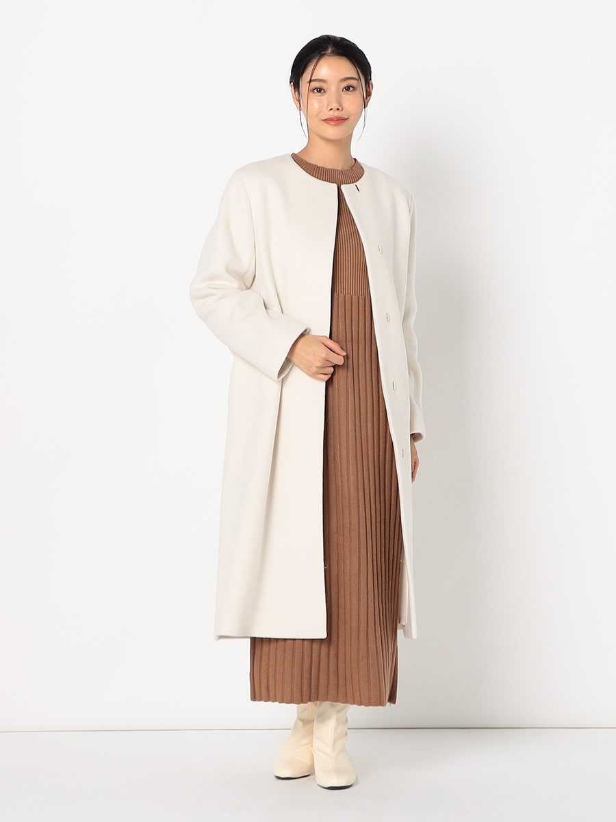 【 CELFORD 】カシミア混ノーカラーコート