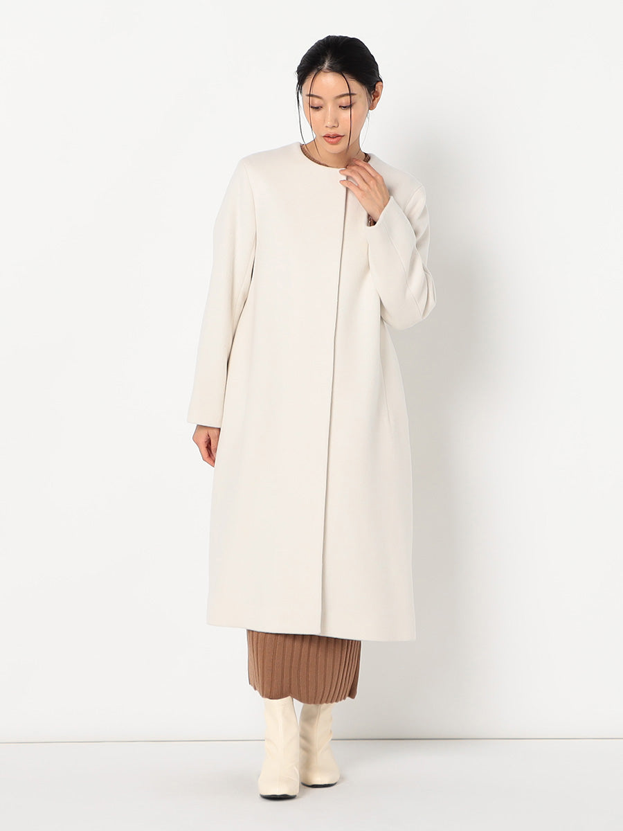 [購入]カシミア混ノーカラーコート