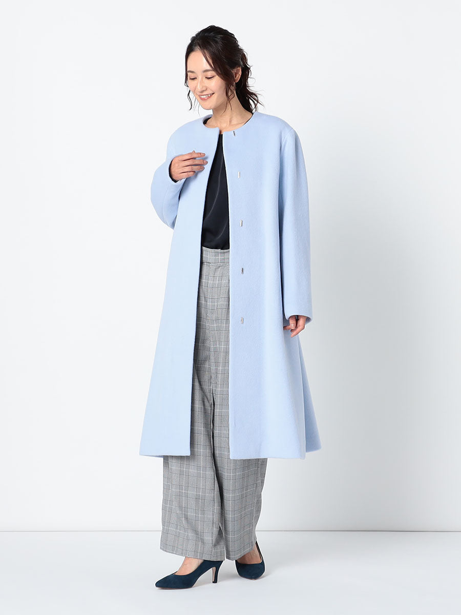 [購入]カシミア混ノーカラーコート